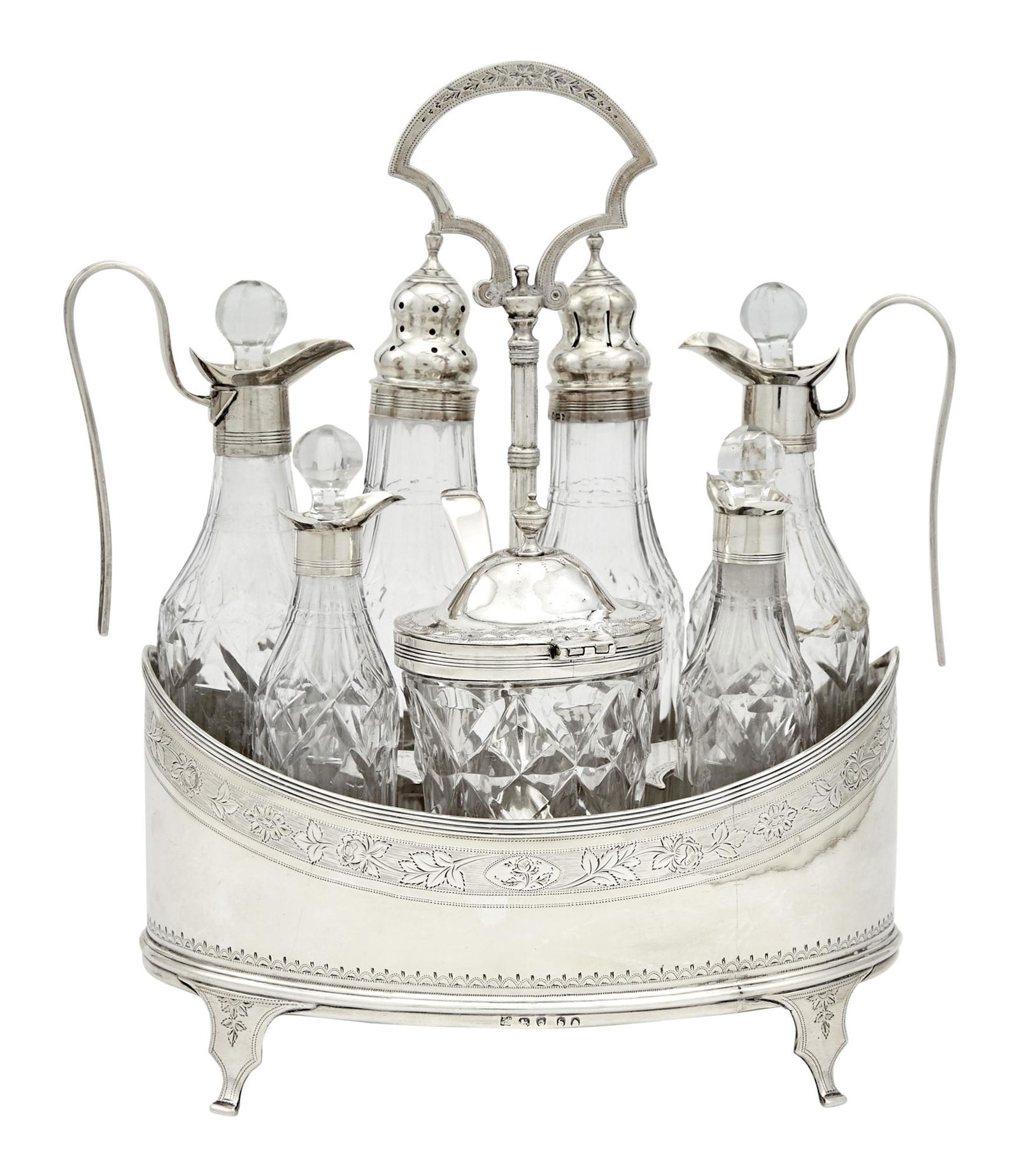 George III Sterling Silver Cruet Frame (1 of 3)