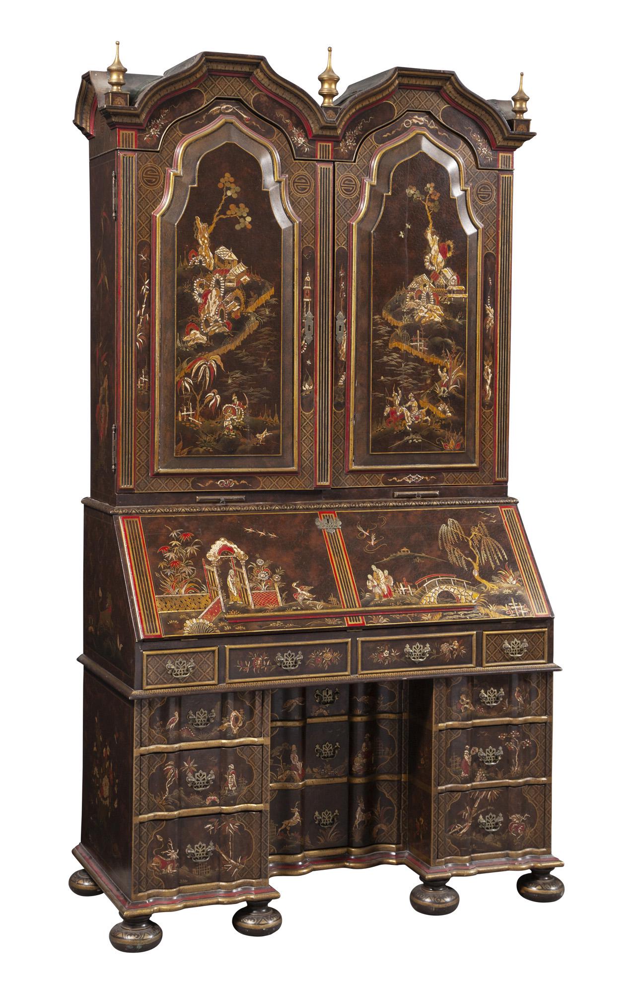 George II Style Japanned Bureau Bookcase (1 of 10)