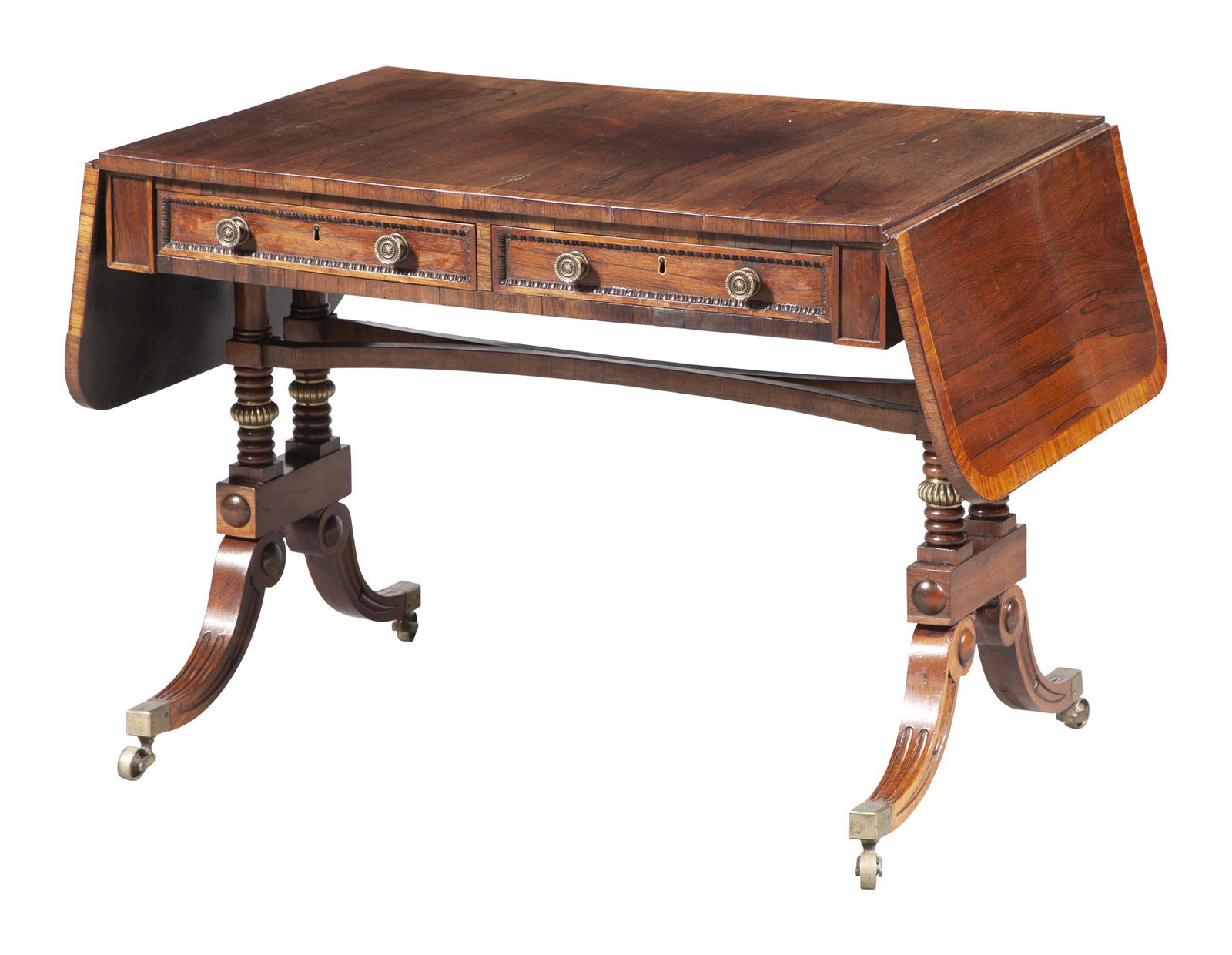 Regency Banded Rosewood Sofa Table (1 of 8)