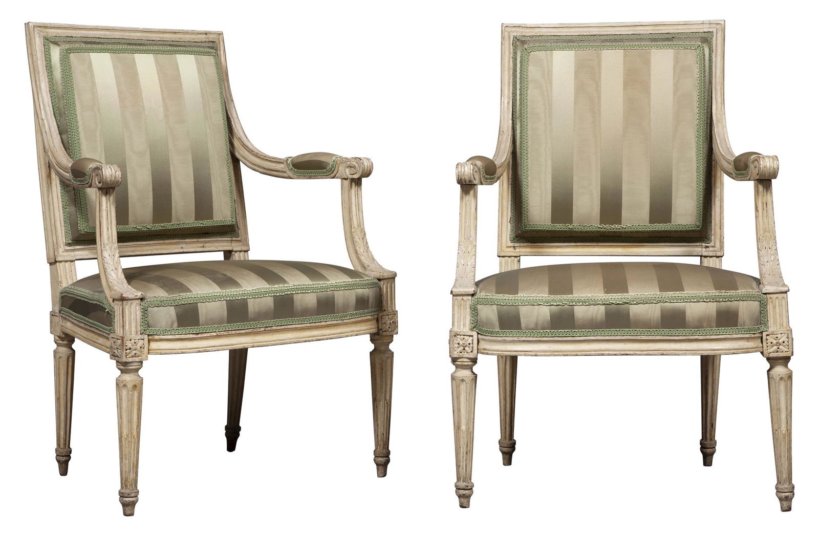 Pair of Louis XVI Painted Fauteuils (1 of 5)