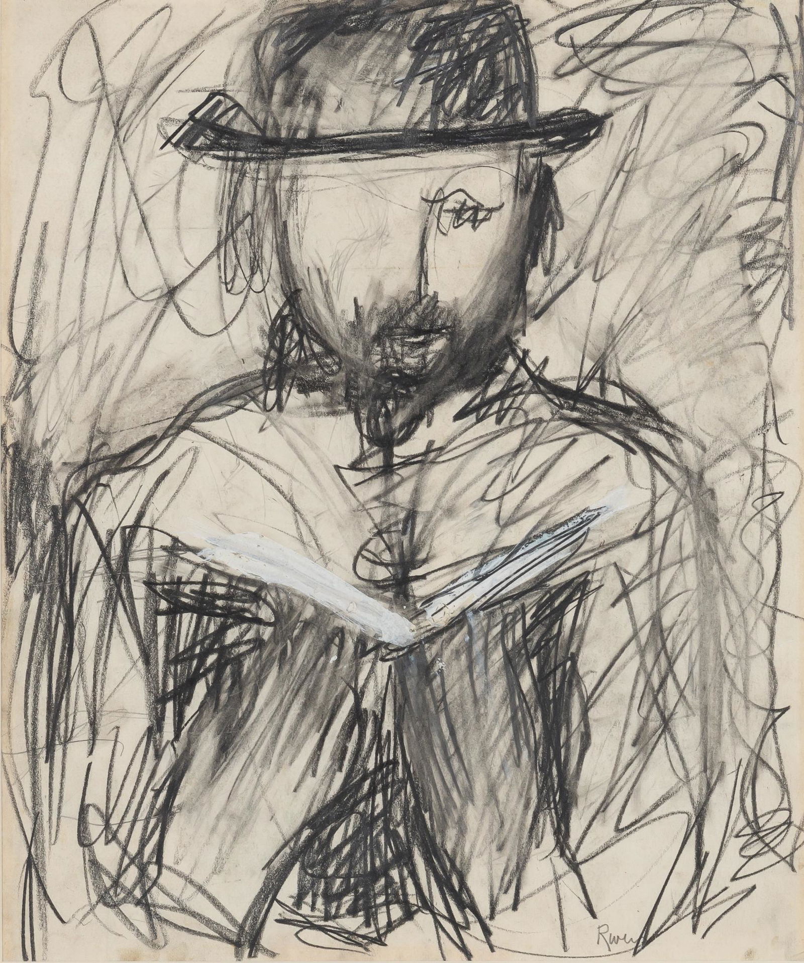 Larry Rivers American, 1923-2002 Rabbi Reading: Study for the Burial, 1951 (1 of 4)