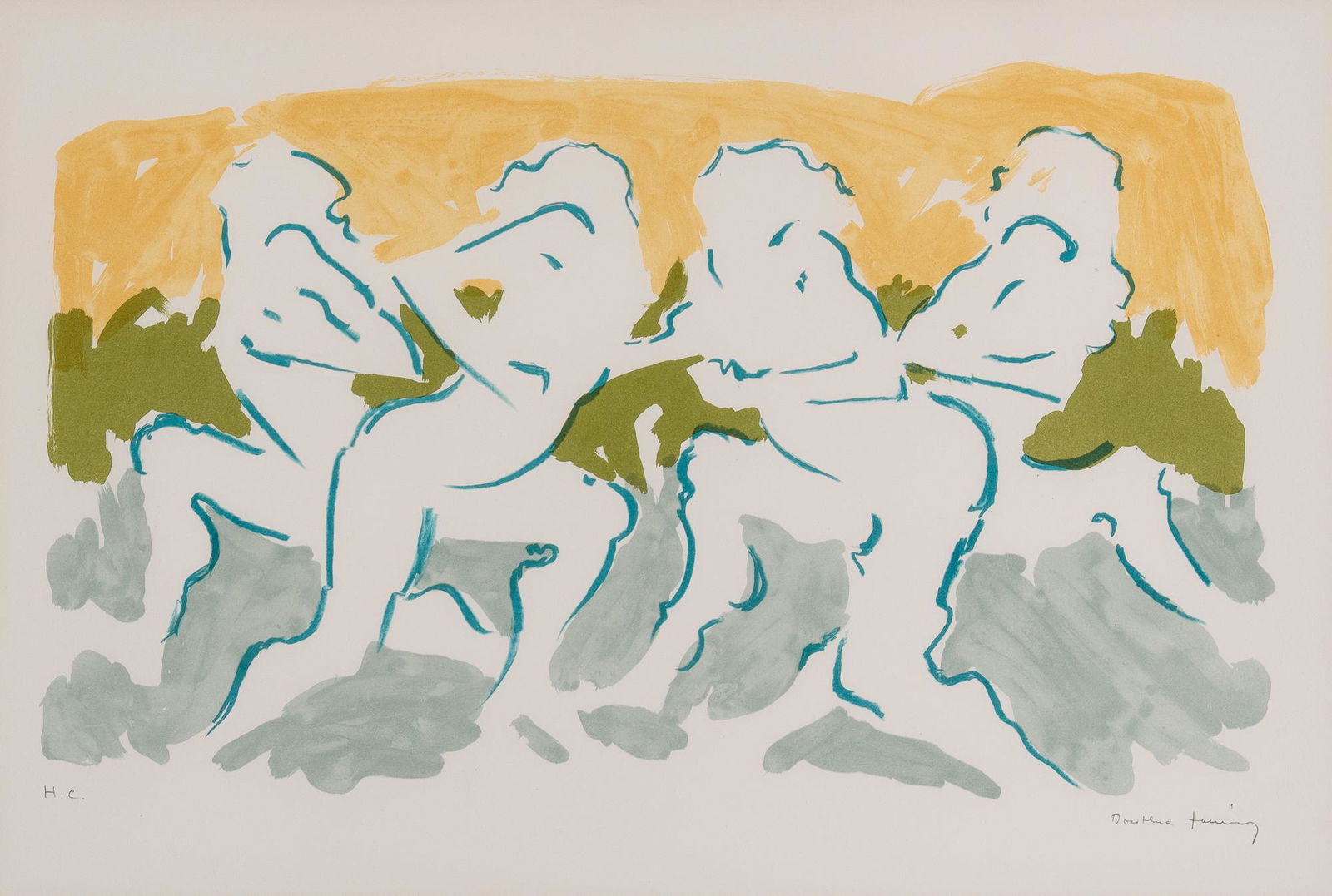 Dorothea Tanning HOMMAGE A PENROSE Color lithograph, framed (1 of 4)