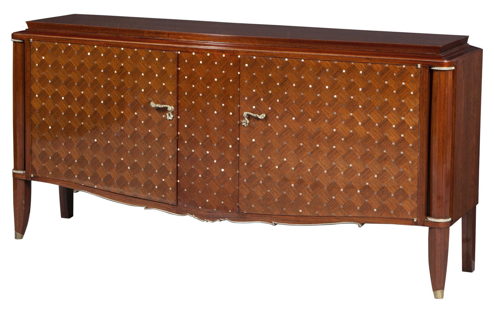 Jules Leleu Bronze Mounted Mother-of-Pearl Inlaid Palisander and Mixed Wood Cabinet 1950s The (1 of 11)