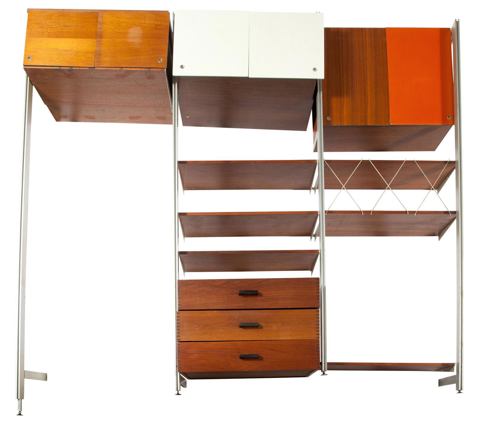 George Nelson & Associates Walnut, Laminate and Enameled Steel and Aluminum CSS (Comprehensive (1 of 4)