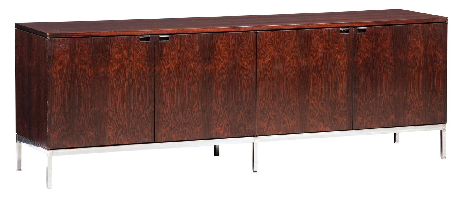 Florence Knoll Rosewood and Chromed Steel Cabinet (1 of 8)