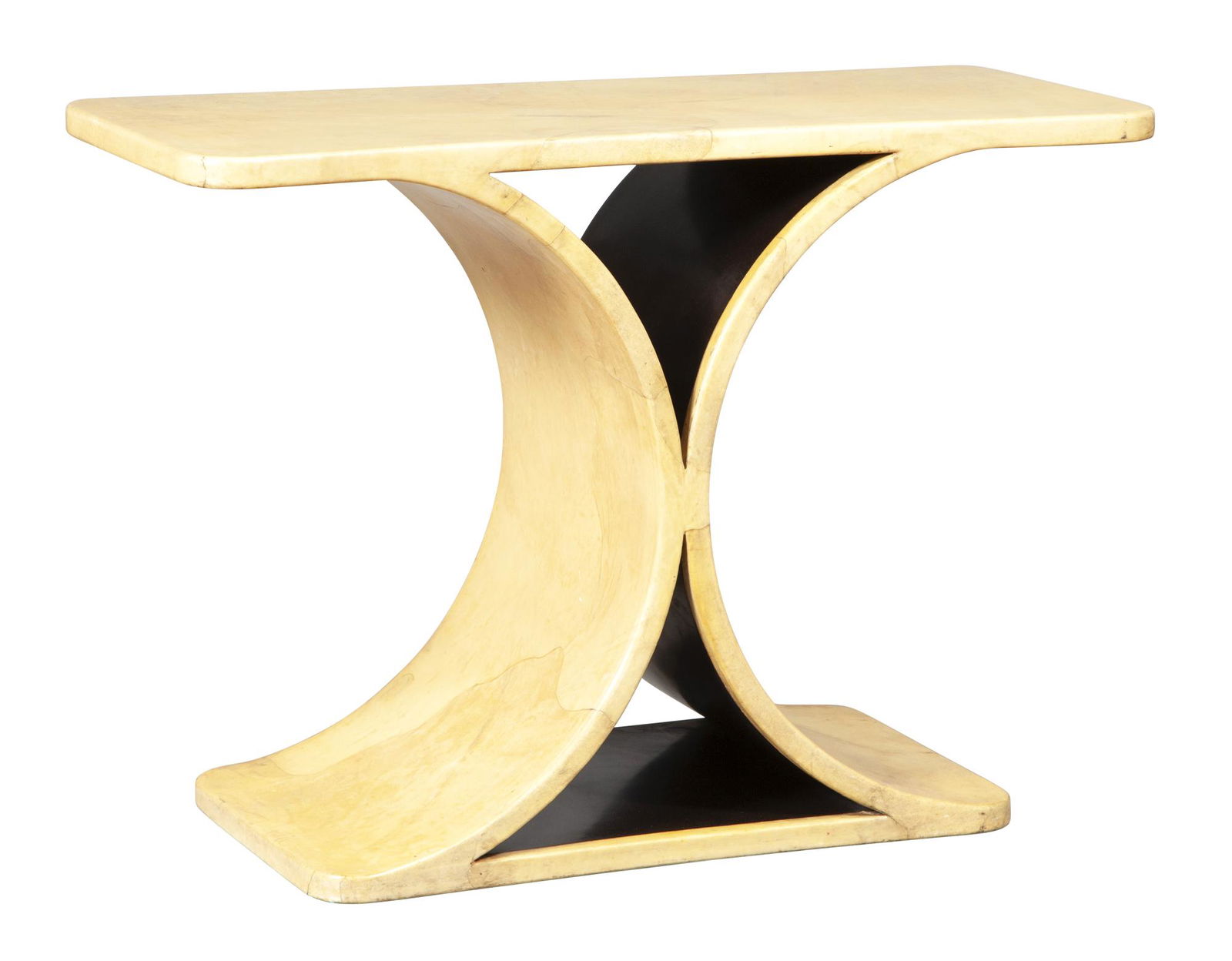 Karl Springer Lacquered Vellum JMF Console 1980s (1 of 8)