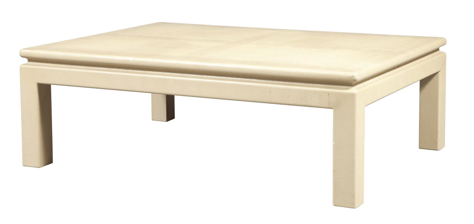 Karl Springer Lacquered Faux Reptile Skin Low Table 1983 Of rectangular form, with a recessed (1 of 6)