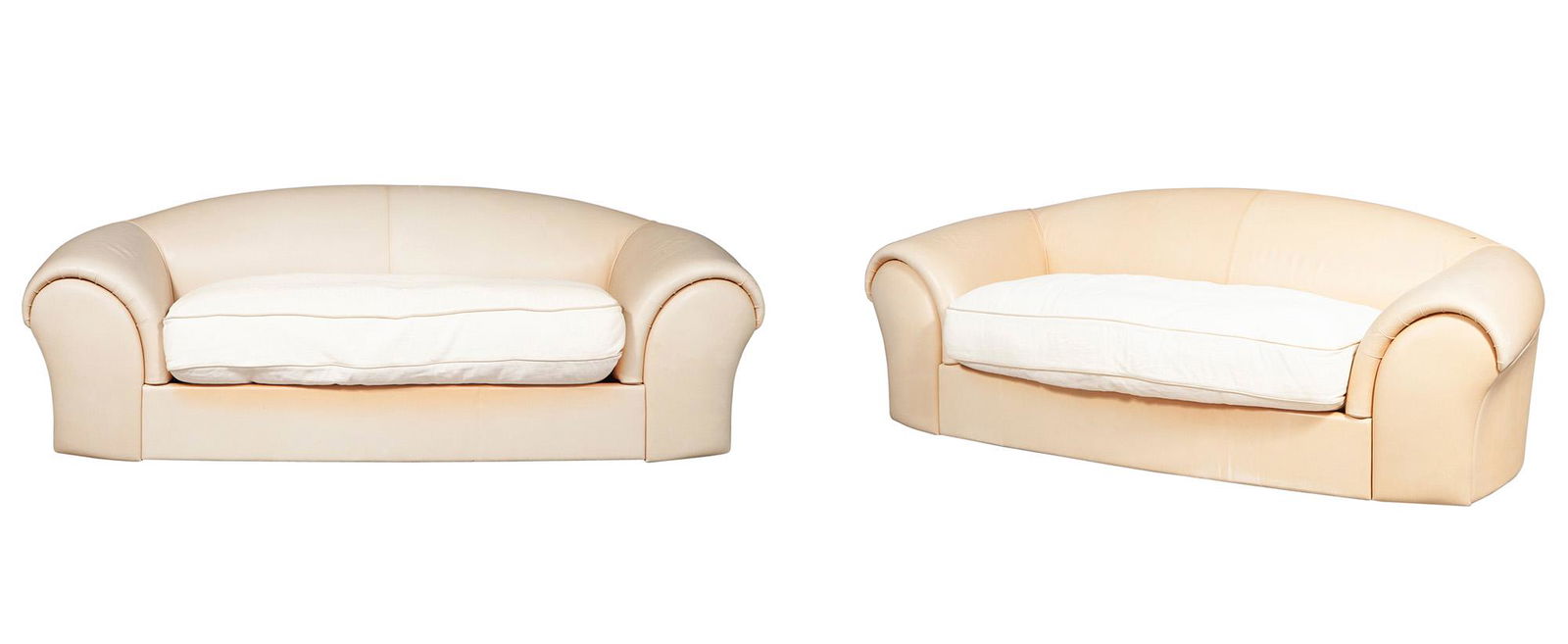 Pair of Robert Venturi Leather Upholstered Grandma Sofas (1 of 7)