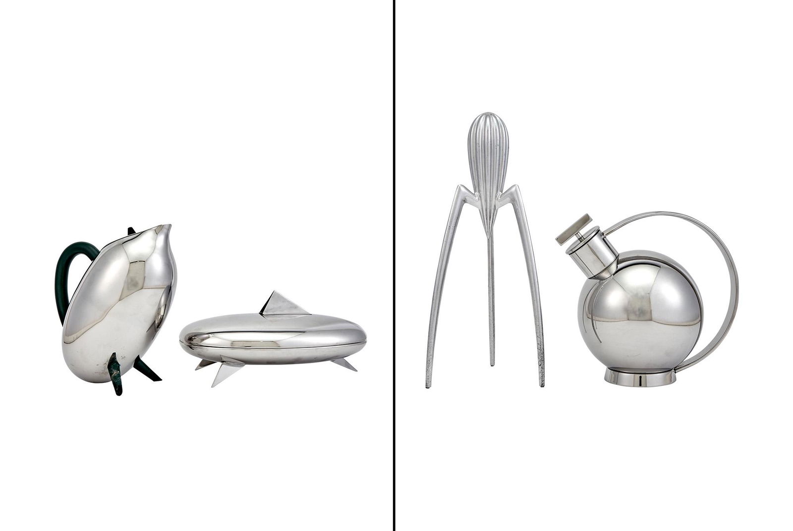 Group of Four Alessi Stainless Steel and Aluminum Table Articles (1 of 6)