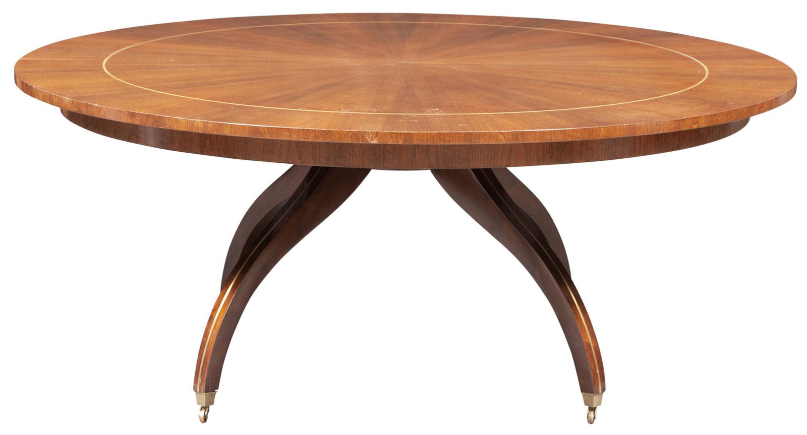 Brass Inlaid Fruitwood Extension Dining Table (1 of 4)