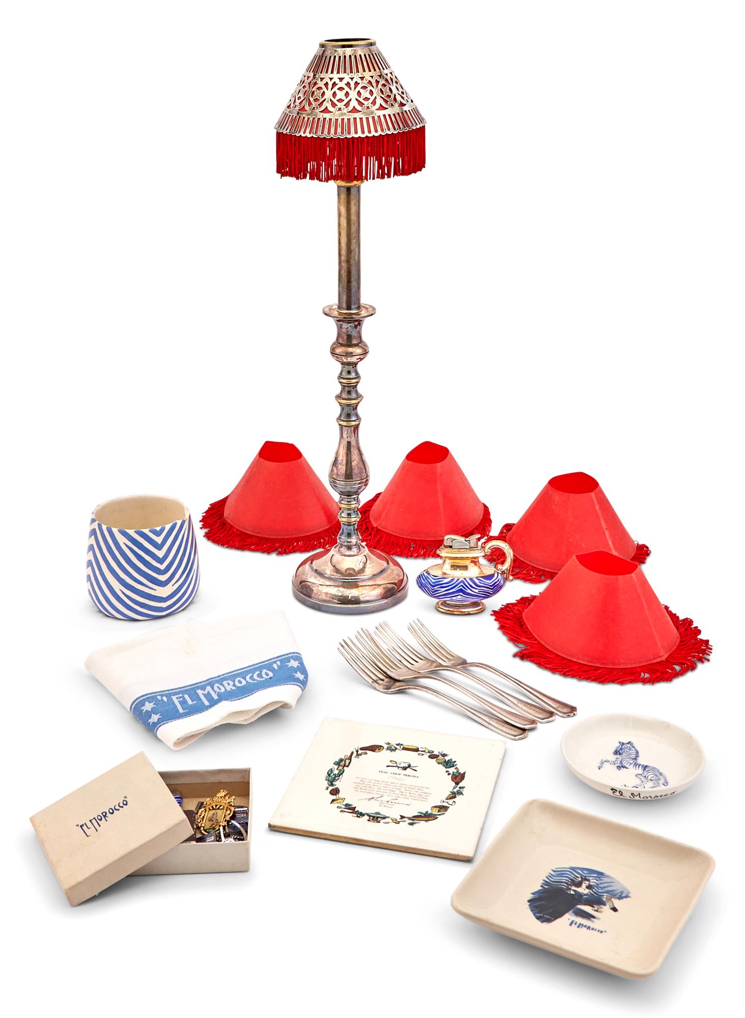 EL MOROCCO A fine collection of vintage photographs and table articles from "El Morocco" nightclub. (1 of 12)