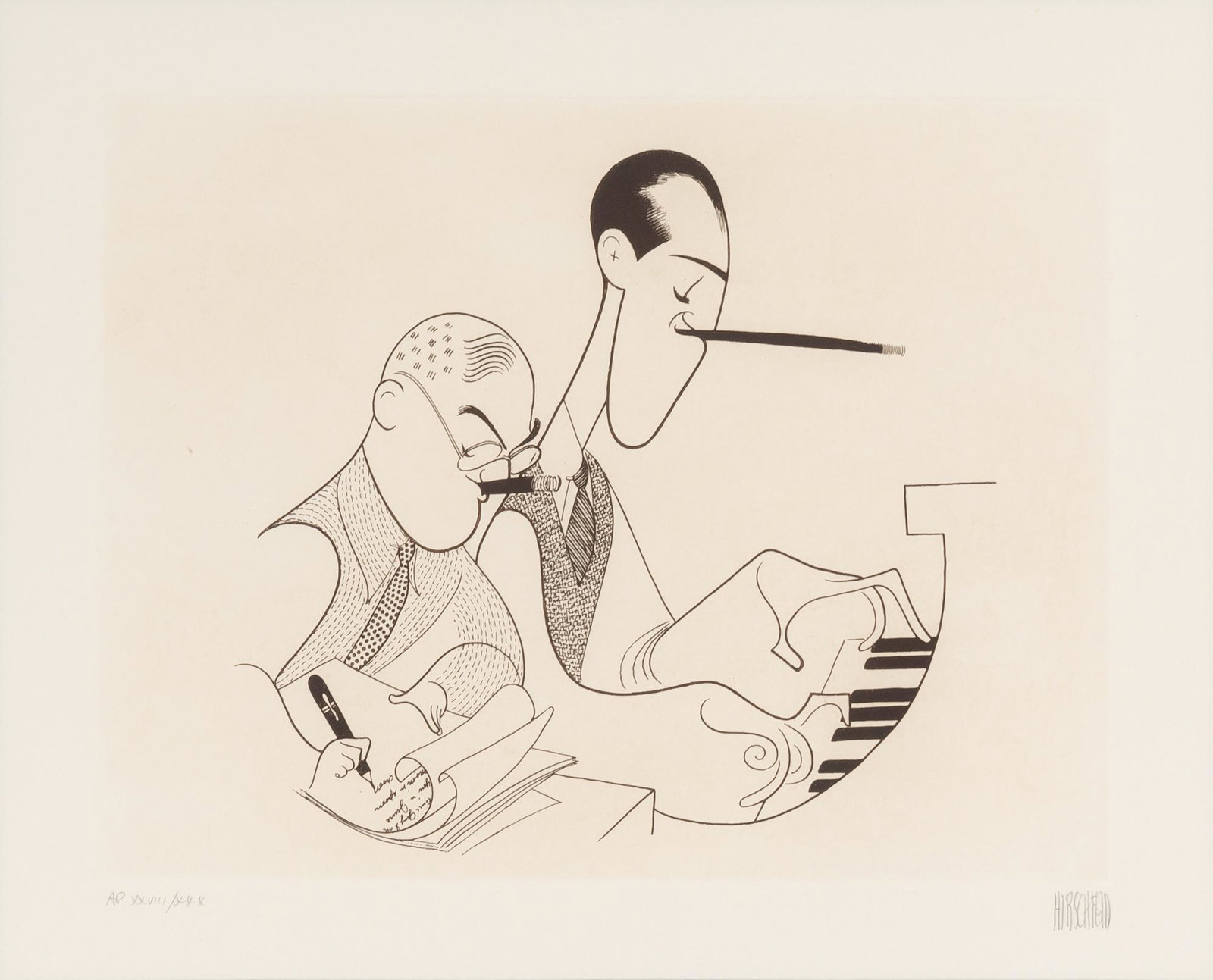 AL HIRSCHFELD George and Ira Gershwin. Etching (1 of 2)