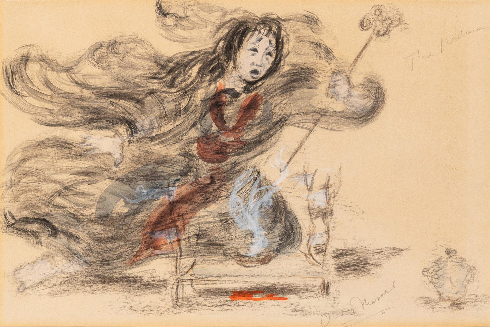 OLIVER HILARY SAMBOURNE MESSEL British, 1904-1978 Costume Design for The Medium (1 of 3)