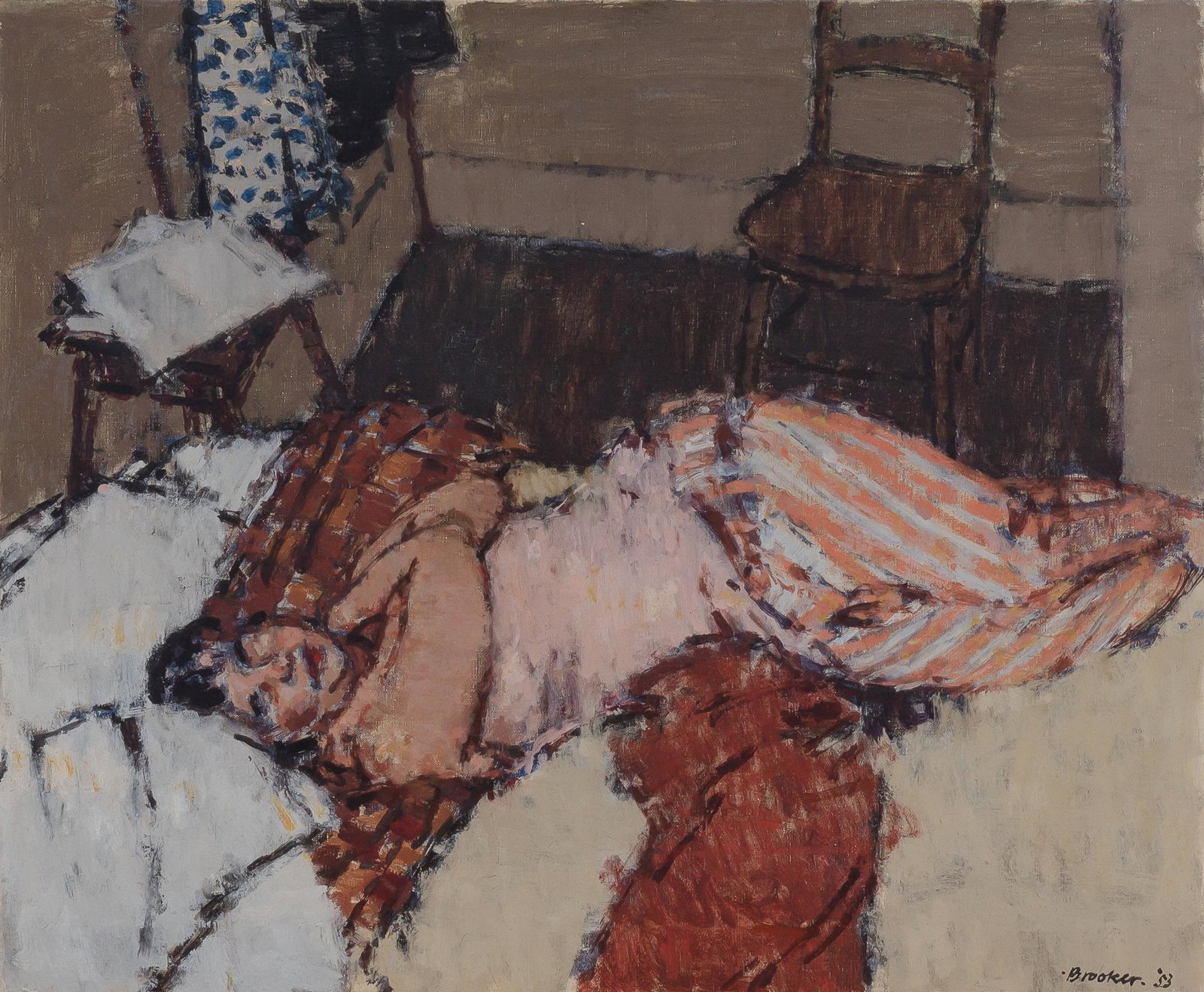 William Brooker British, 1918-1983 The Turning Model, 1955: William Brooker British, 1918-1983 The Turning Model, 1955 Signed and dated .Brooker. '53 (lr) Oil on canvas 20 x 24 inches (50.8 x 61 cm) Provenance: Arthur Tooth & Sons, Ltd., London C