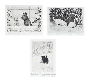Marguerite Kirmse TINY TIM; DOWN THE RABBIT HOLE; THE RECEPTION COMMITTEE Three etchings, framed (1 of 10)