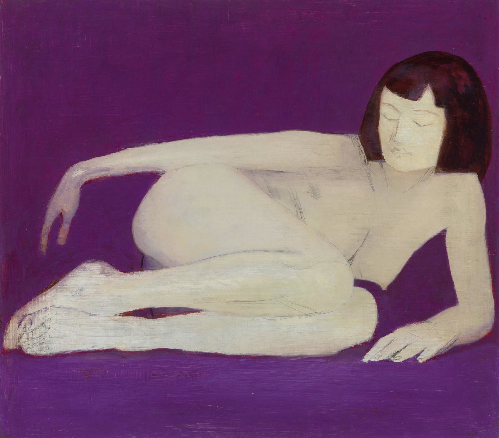 John Covert American, 1882-1960 Reclining Nude, circa 1920: John Covert American, 1882-1960 Reclining Nude, circa 1920 Oil and graphite on aluminum 17 1/4 x 19 1/4 inches (43.8 x 48.9 cm) Provenance: Sid Deutsch Gallery, New York Private estate, Long Island, N