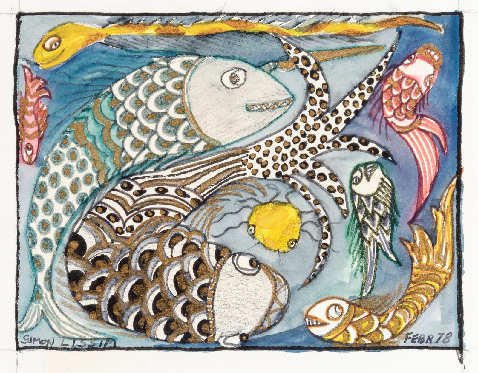Simon Lissim Russian, 1900-1981 Untitled Aquatic Scene, 1978 (1 of 2)
