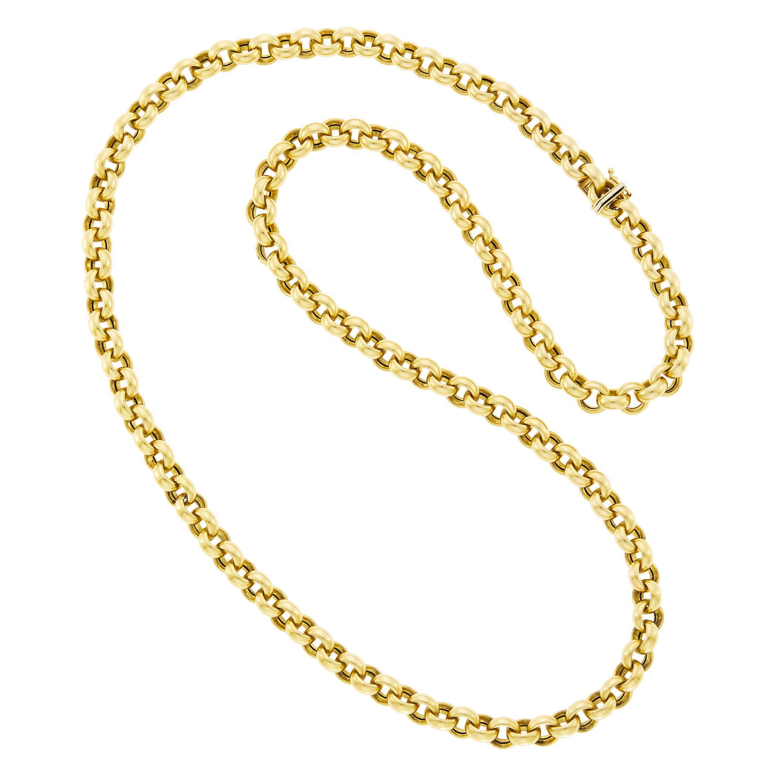Long Gold Circle Link Necklace (1 of 2)