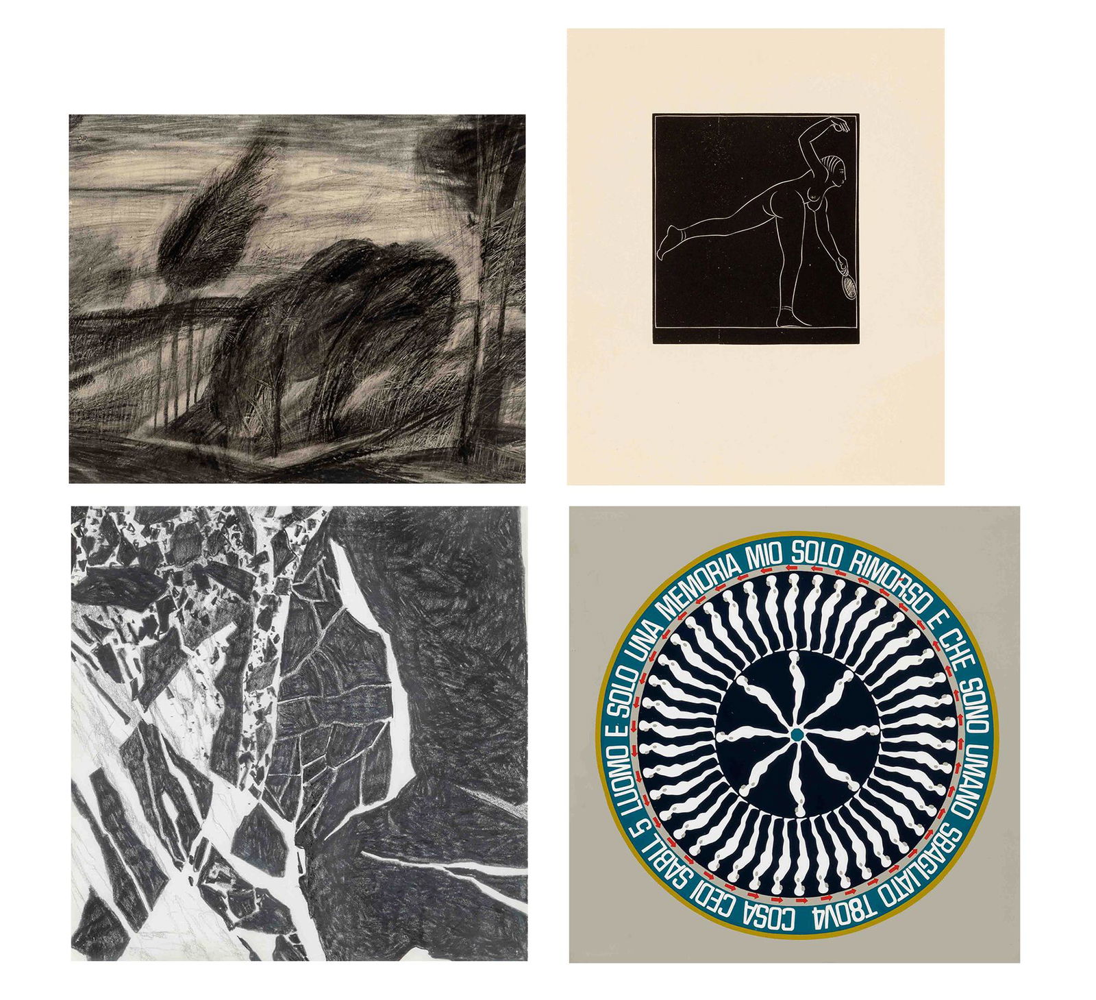 Jeremy Foss, Eric Gill, John Willenbecher, Ernest Trova: Four works: Jeremy B. Foss American, 20th Century Windy Day, 1965 Signed and dated Jeremy Foss 1965 on the reverse Pencil on paper 10 x 13 5/8 inches (25.4 x 34.6 cm) Provenance: Tibor de Nagy Gallery, New York T