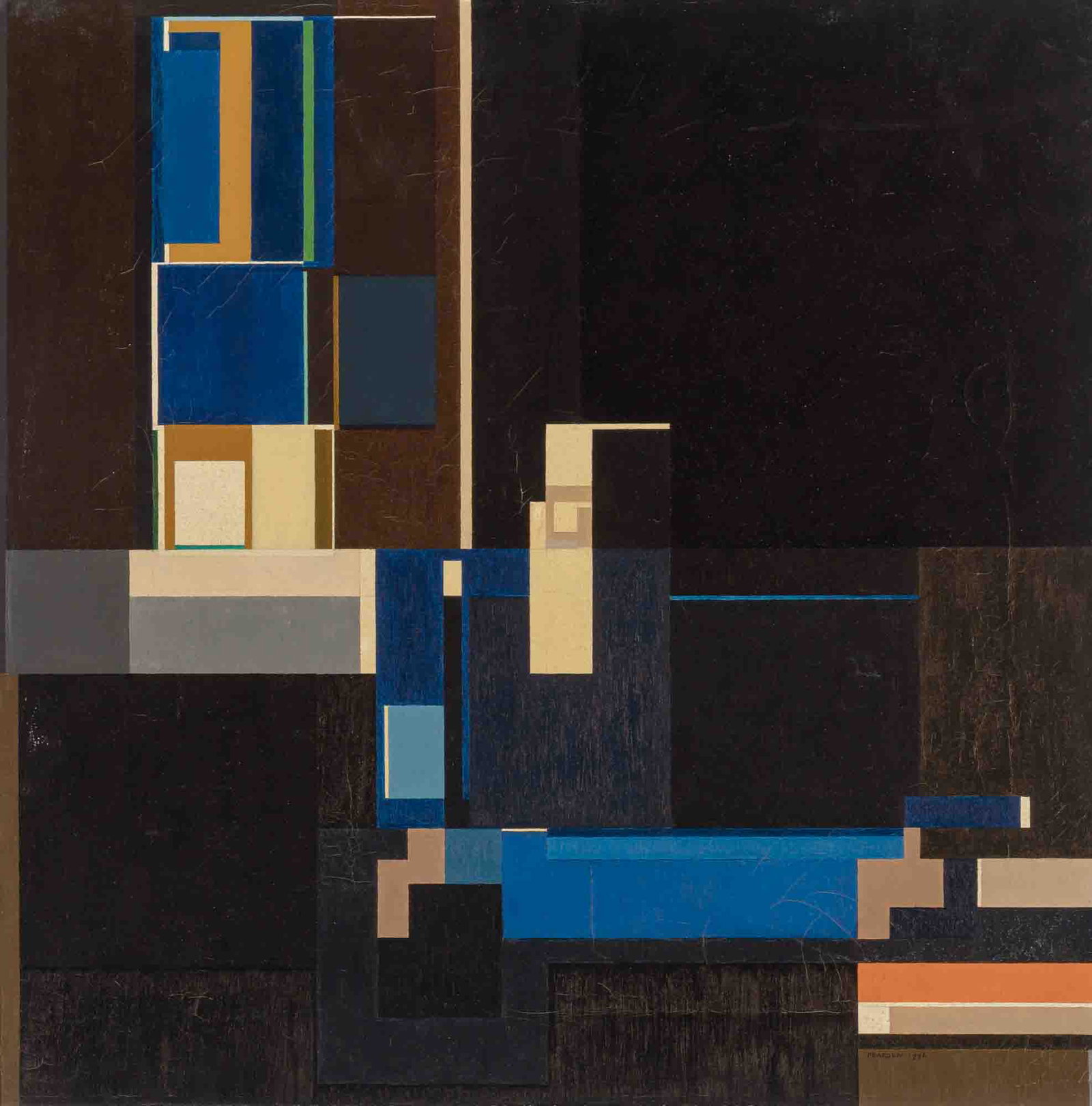 Hank Pearson 20th Century Druse: Hank Pearson 20th Century Druse Signed Pearson and inscribed as titled on the overlap Oil and collage on canvas 18 x 18 inches (45.7 x 45.7 cm) Provenance: Collection of David Sellin, Washington, D.C.
