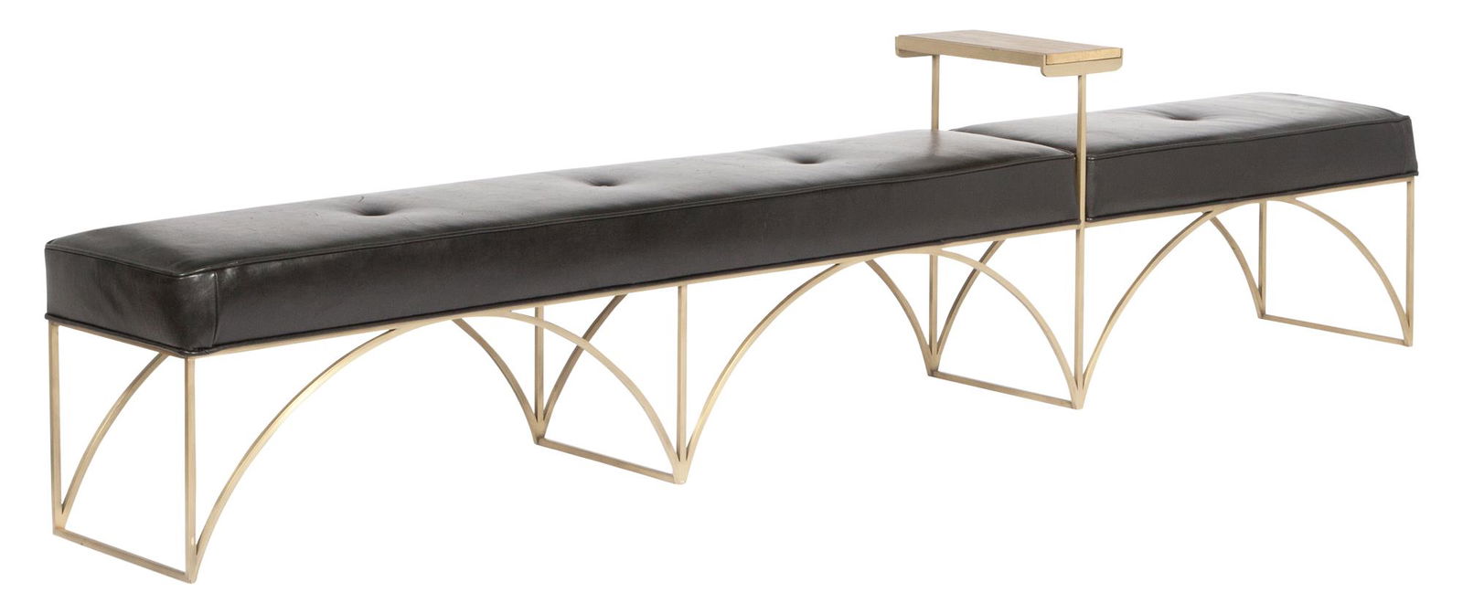 Upholstered Brass Long Bench (1 of 3)