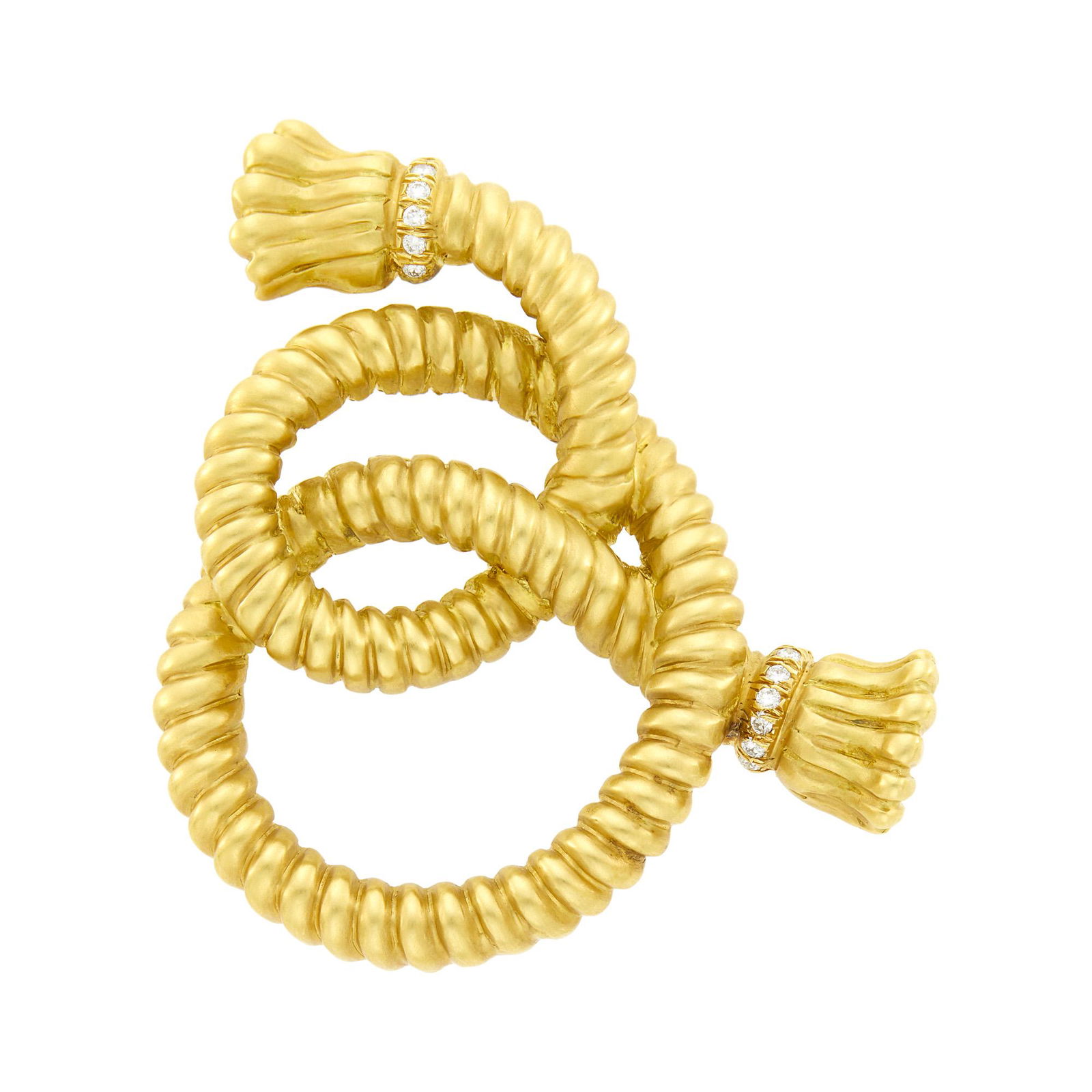 Angela Cummings Gold and Diamond Knot Brooch (1 of 3)