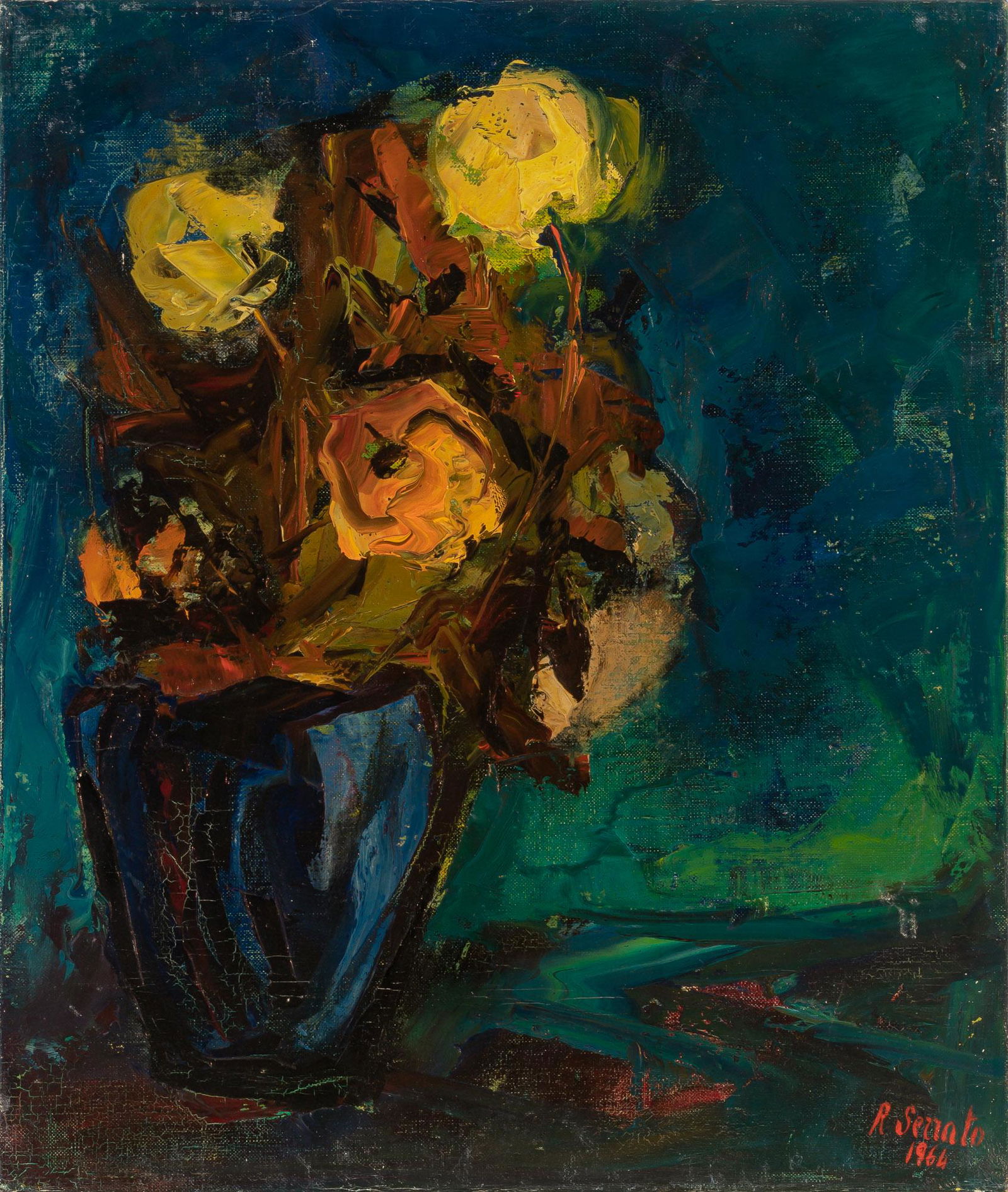 Ruggero Serrato Italian, 1889-? Still Life with Flowers, 1964 (1 of 3)