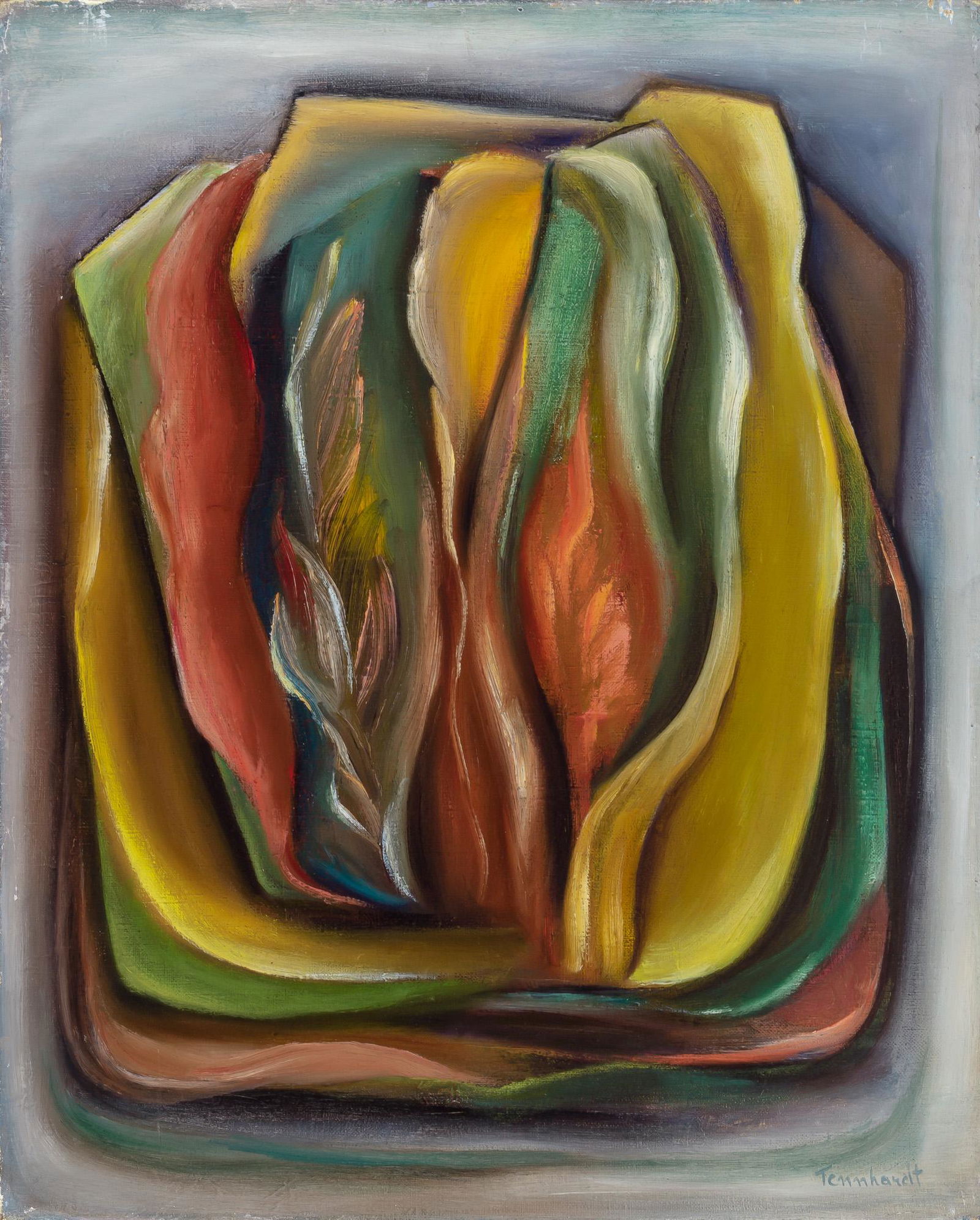 Elsa Tennhardt American, 1899-1980 Untitled: Elsa Tennhardt American, 1899-1980 Untitled Signed Tennhardt (lr) Oil on canvas 20 x 16 inches (50.8 x 40.6 cm) Unframed Provenance: Galerie Internationale, New York Thence by descent to the current o