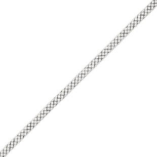 Platinum and Diamond Bracelet: Platinum and Diamond Bracelet Of tubular form, 512 princess-cut diamonds ap. 20.45 cts., no. 24107, ap. 20.8 dwts. Length 7 inches. C The Estate of Laura Osinoff