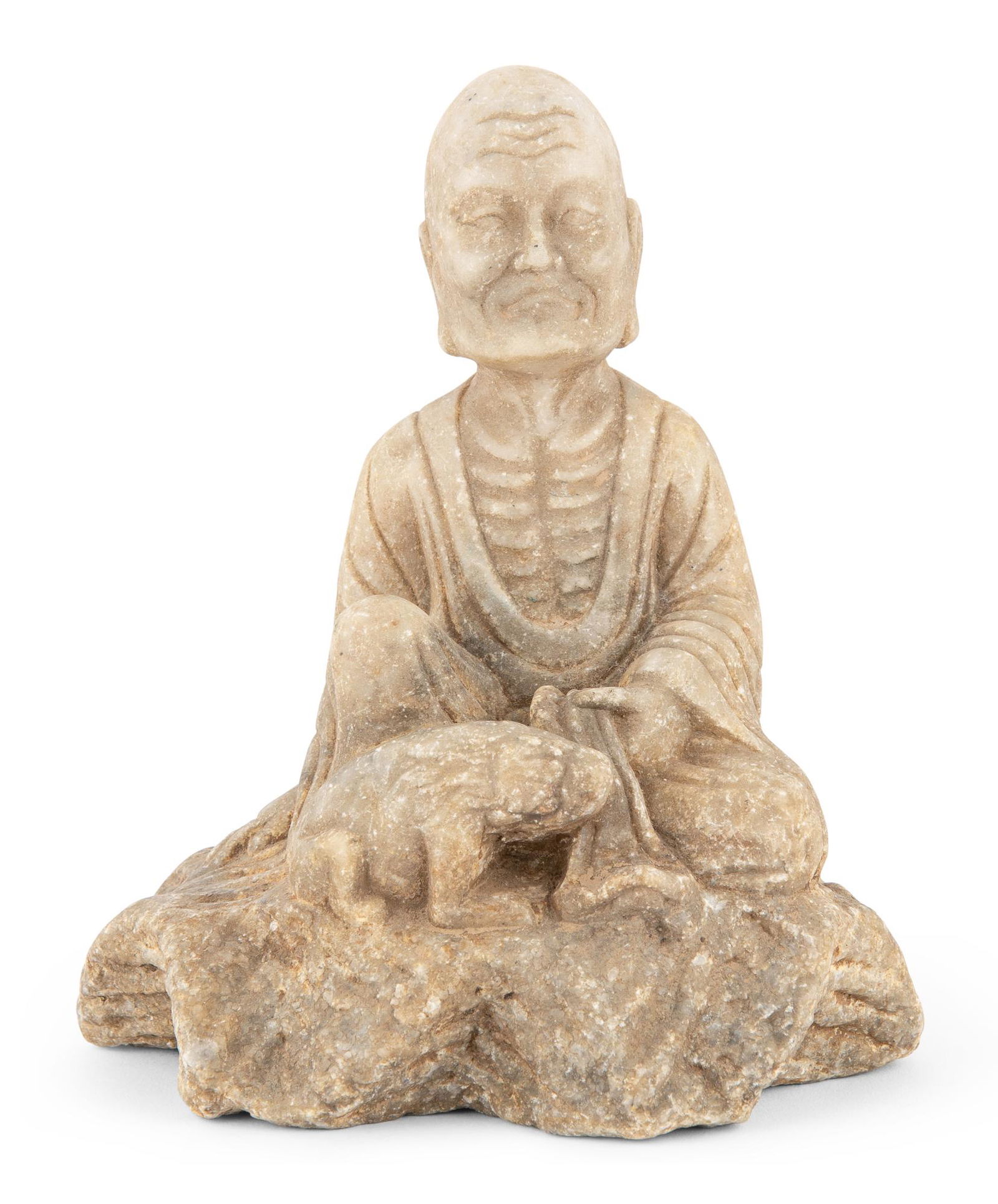 A Chinese Marble Luohan Height 6 1/2 " (1 of 5)