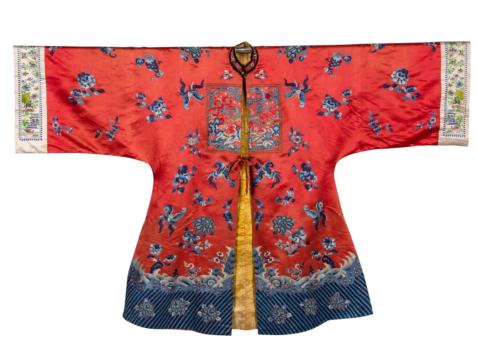 Two Informal Embroidered Silk Ladies' Robes Length of largest 45 " (1 of 6)