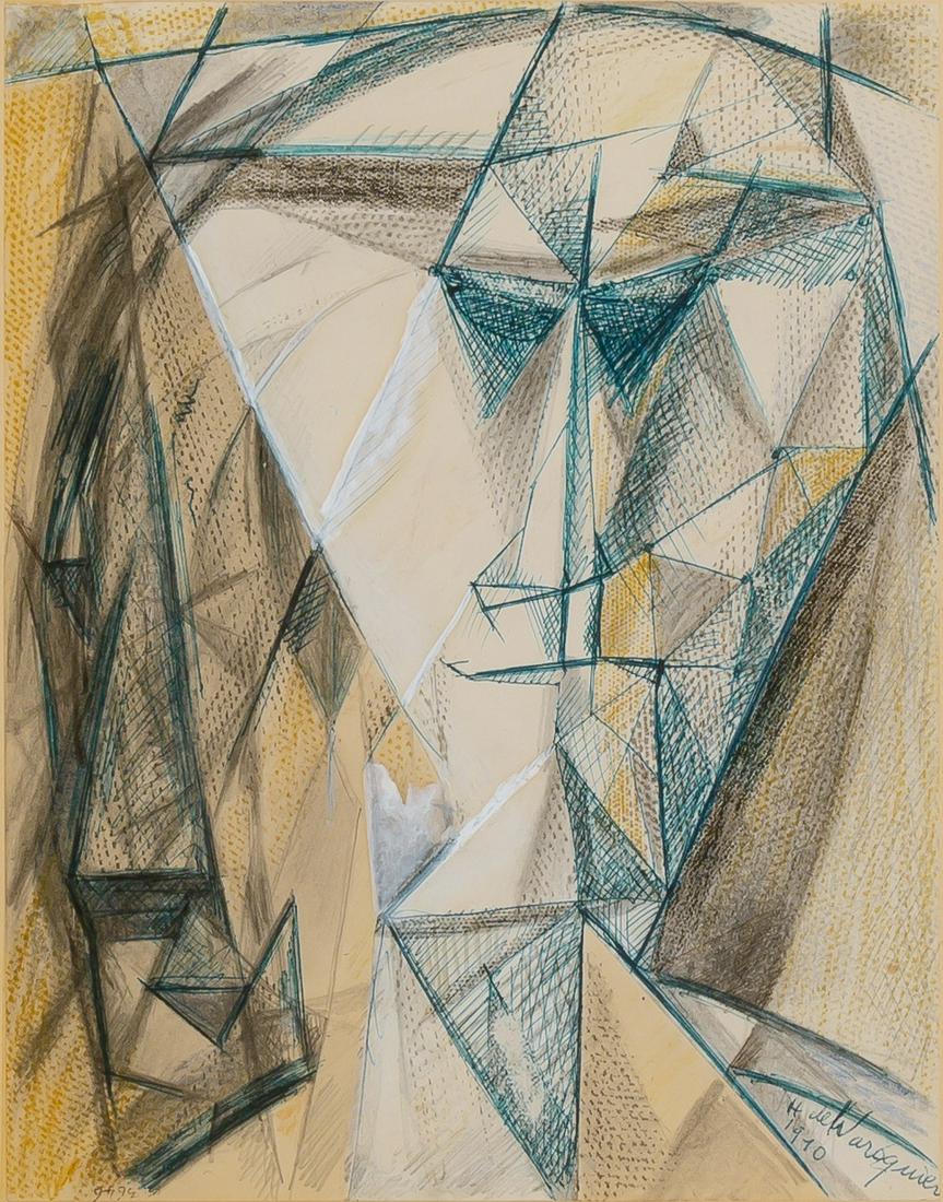 Henry de Waroquier French, 1881-1970 Visage Bleu, 1910 (1 of 4)