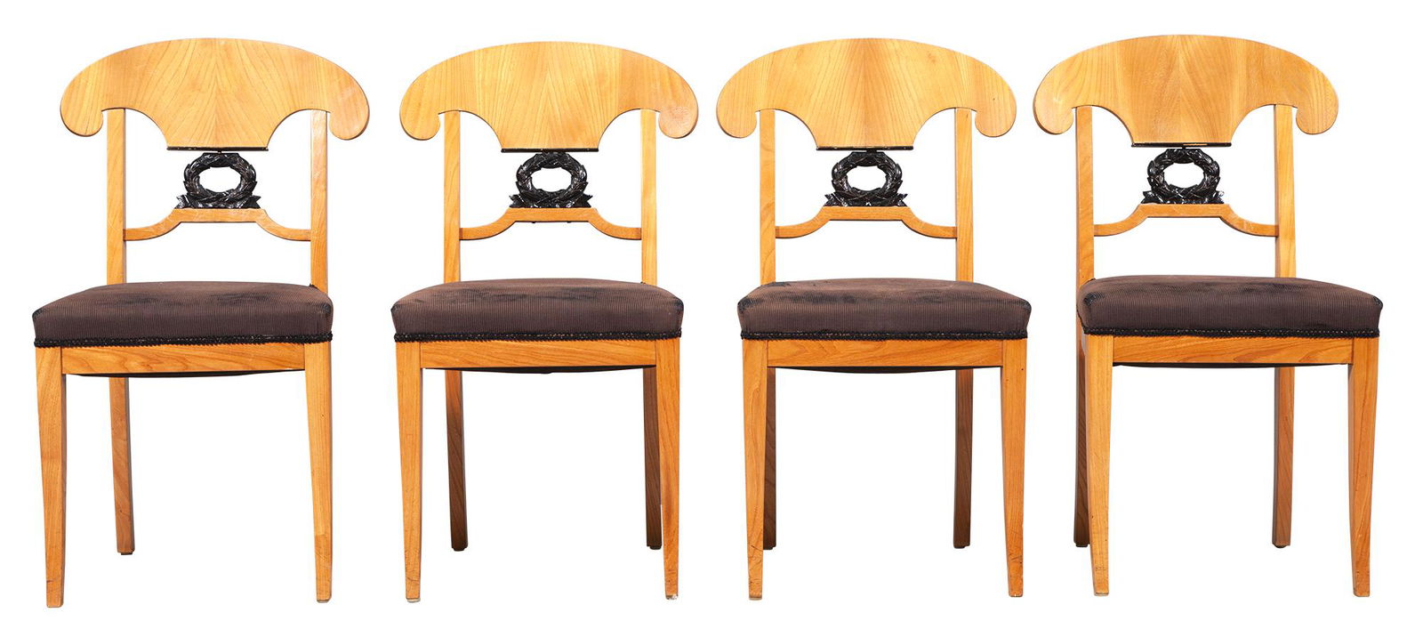 Set of Four Biedermeier Part Ebonized Birch Dining Chairs (1 of 4)