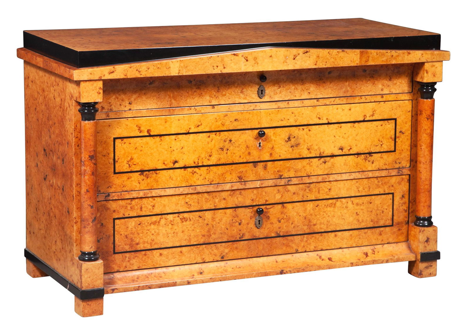 Biedermeier Style Part Ebonized Maple Chest of Drawers (1 of 5)