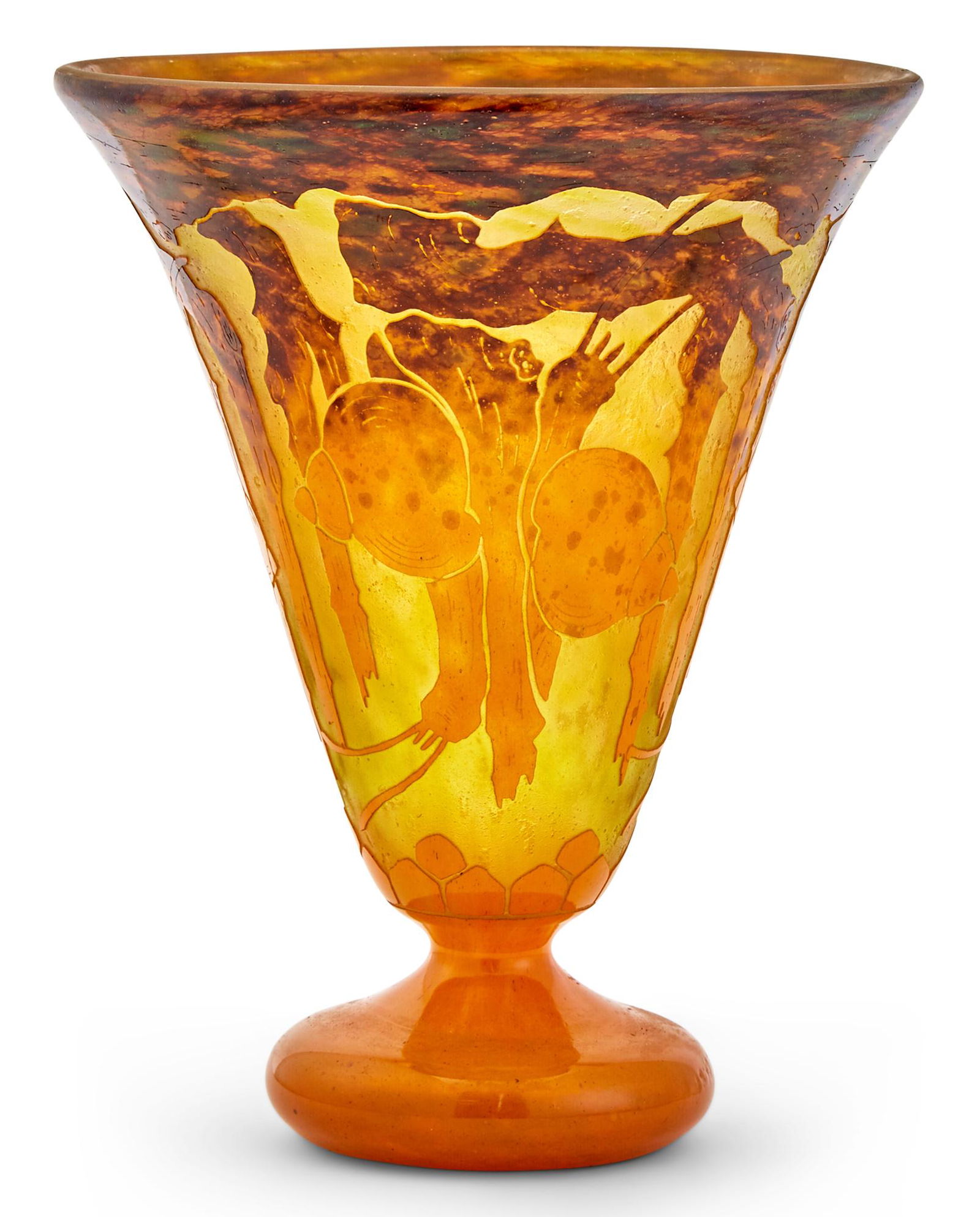 Le Verre Francais Art Deco Acid-Etched Cameo Glass Escargot Vase (1 of 8)