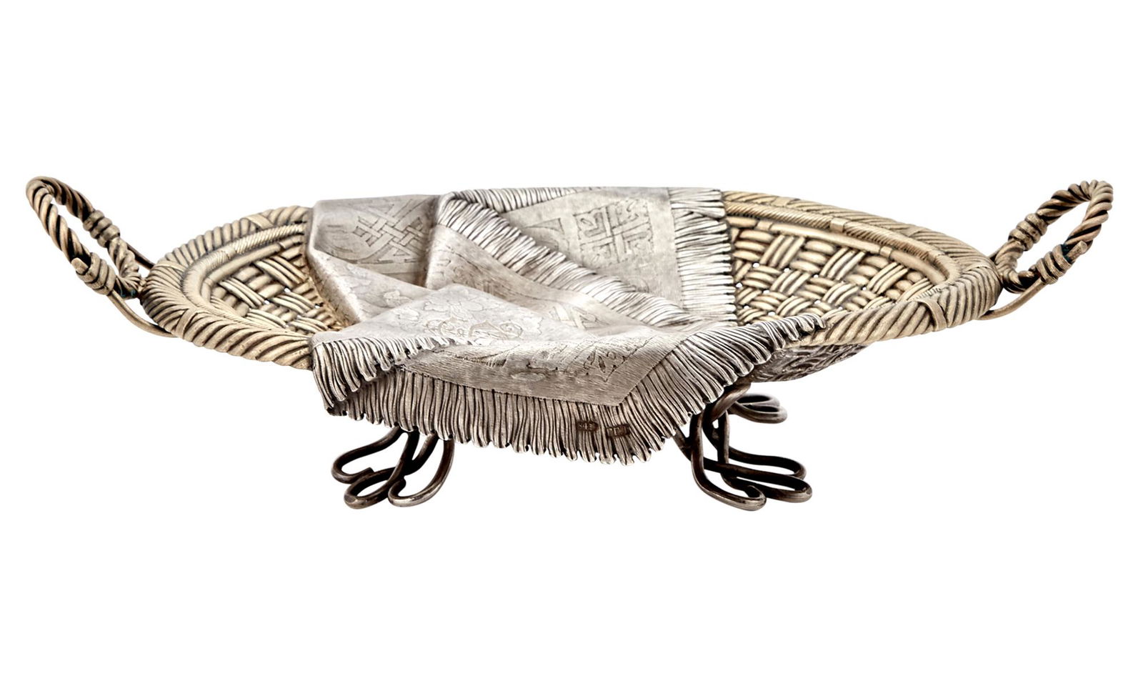 Russian Silver Trompe L'oeil Basket (1 of 6)