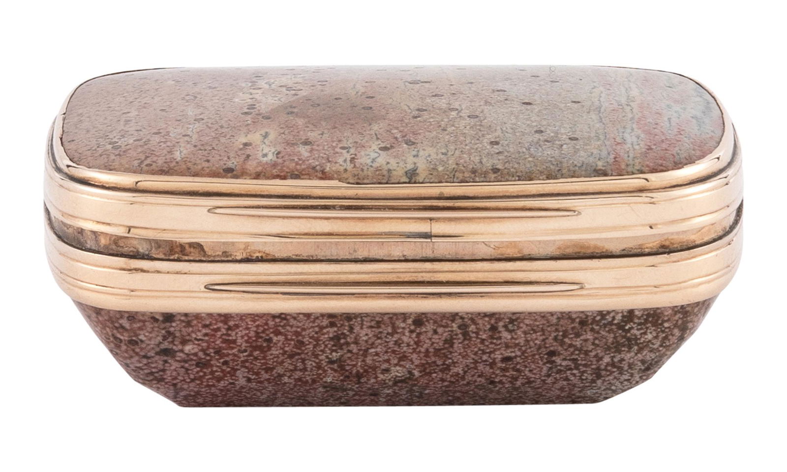 Continental Silver Mounted Hardstone Snuff Box (1 of 2)