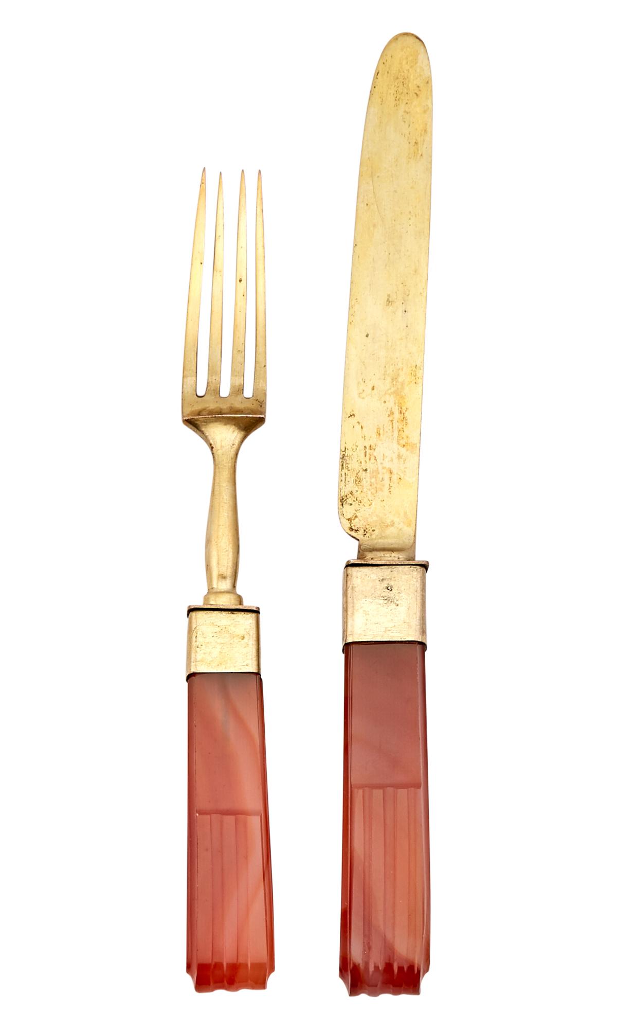 Assembled George III Sterling Silver Gilt and Agate Fruit Service (1 of 3)