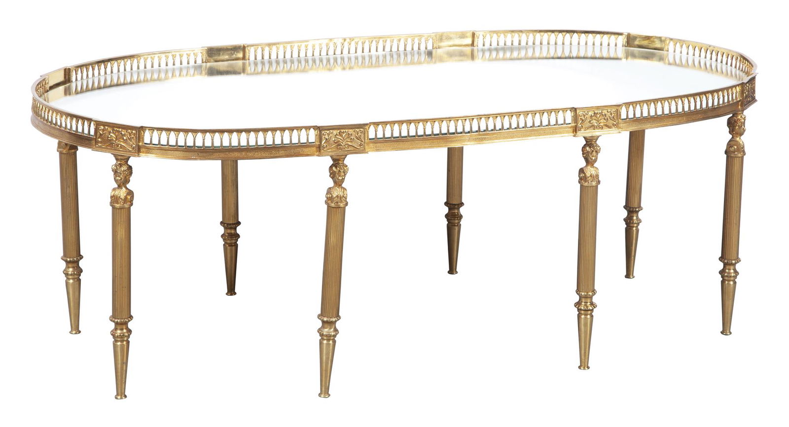 Empire Style Gilt-Bronze Mirrored Low Table (1 of 6)