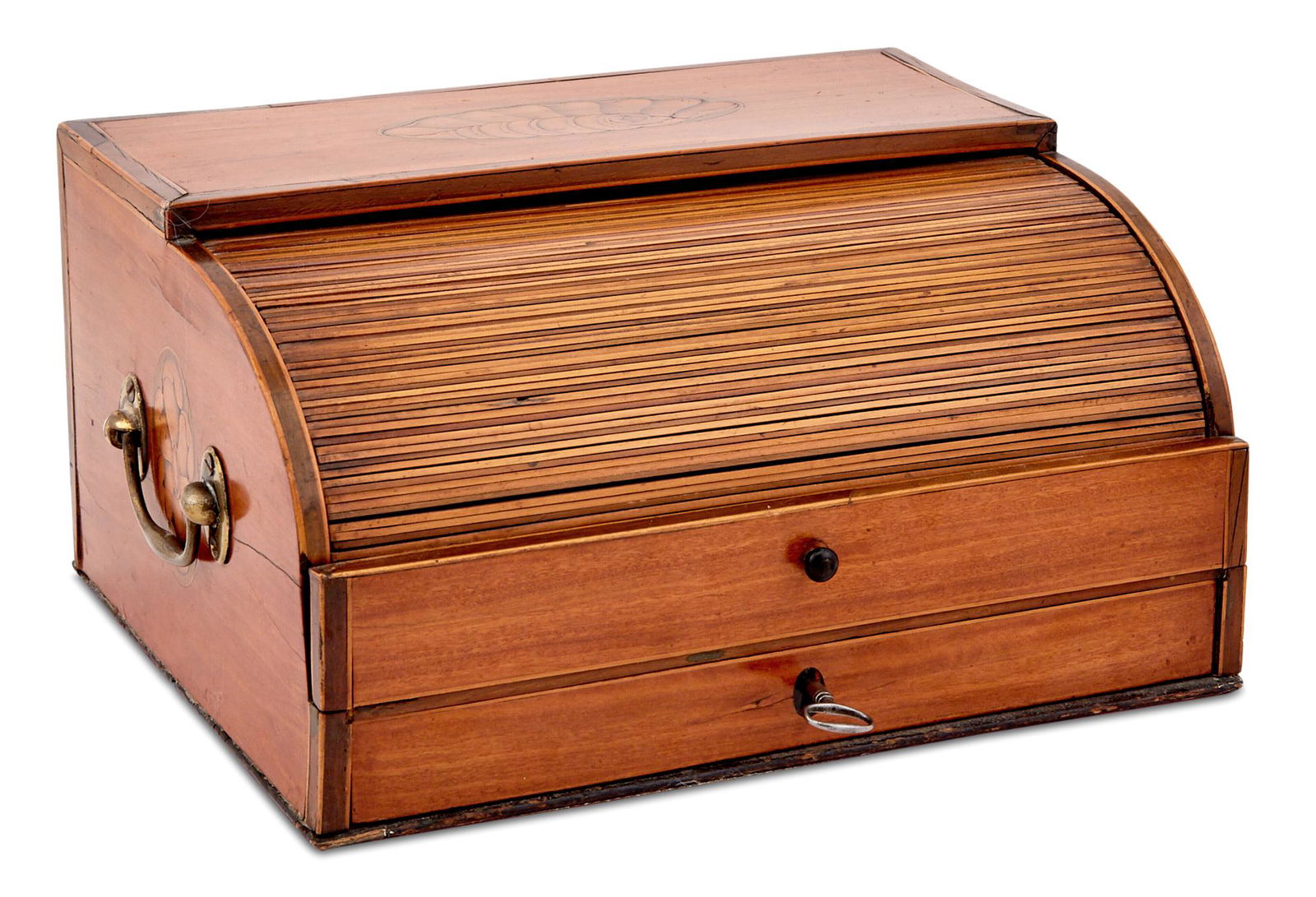 George III Inlaid Marquetry Mahogany Lap Desk Box (1 of 6)