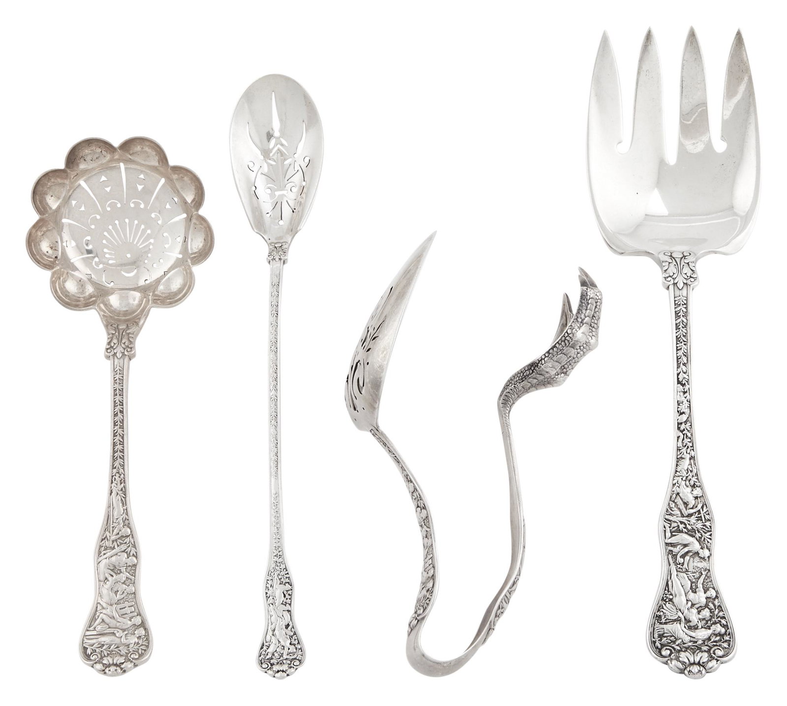 Four Tiffany & Co. Sterling Silver Olympian Pattern Serving Pieces (1 of 3)