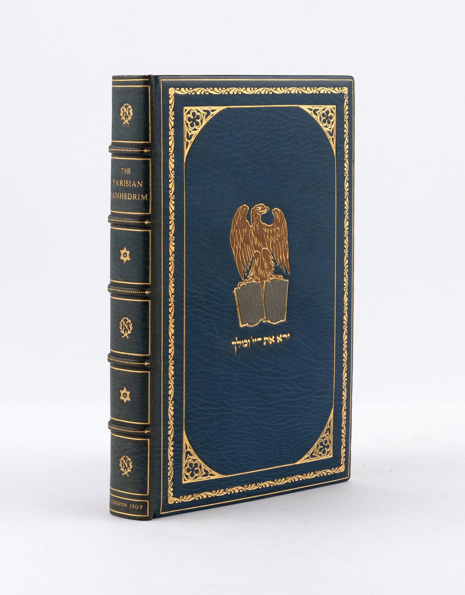 [BINDING-PARISIAN SANHEDRIN] TAMA, DIOGENE [translator] and [with preface and notes by] KIRWAN, F.D.: [BINDING-PARISIAN SANHEDRIN] TAMA, DIOGENE [translator] and [with preface and notes by] KIRWAN, F.D. Transactions of the Parisi... London: Charles Taylor, 1807. First edition. Blue morocco by Sangorsk
