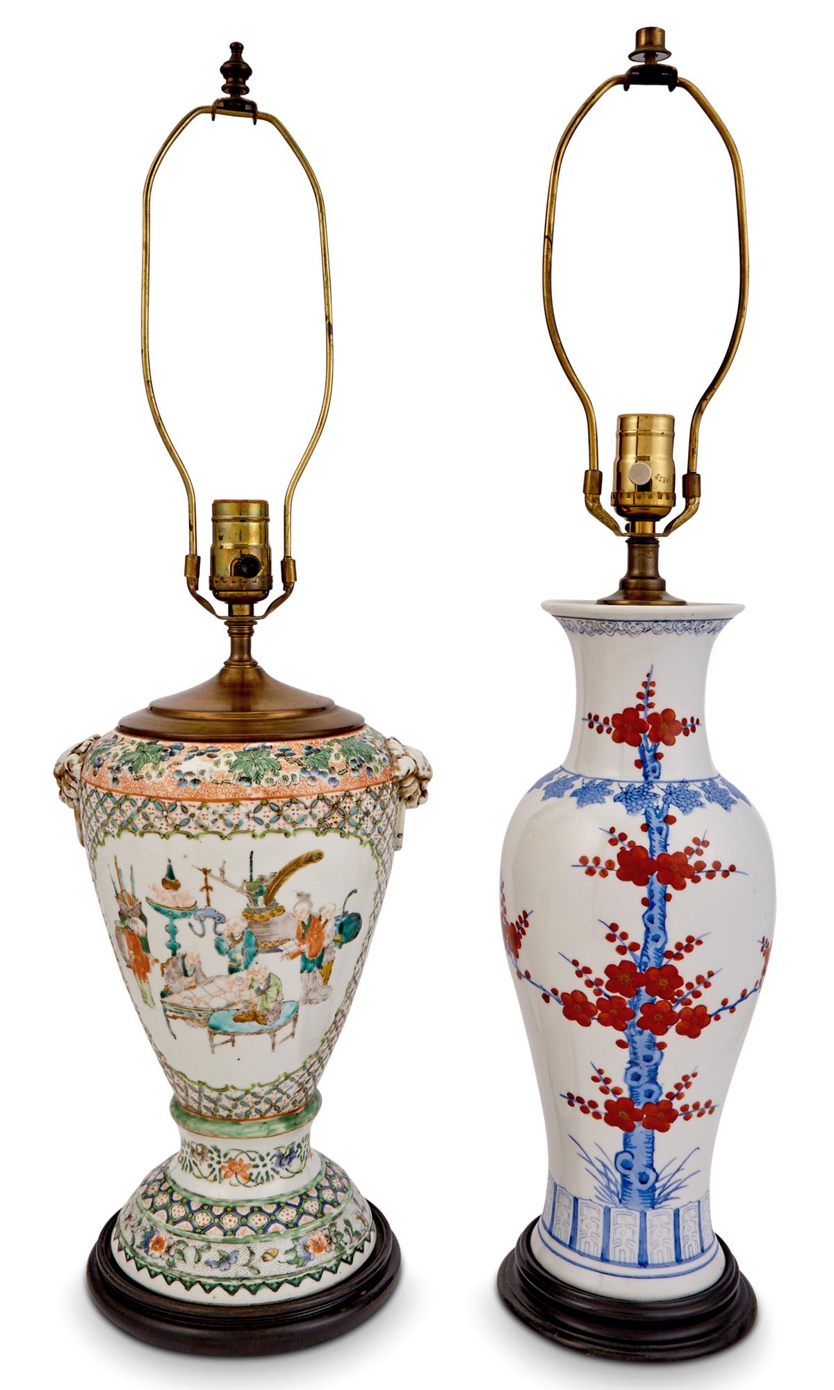 Two Chinese Porcelain Vases Mounted as Lamps (1 of 5)