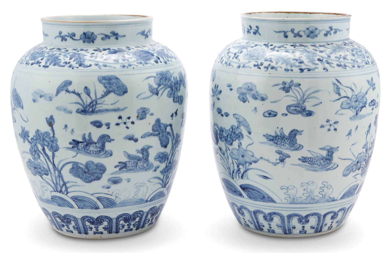 Two Chinese Ming-Style Blue and White Porcelain Jars (1 of 6)