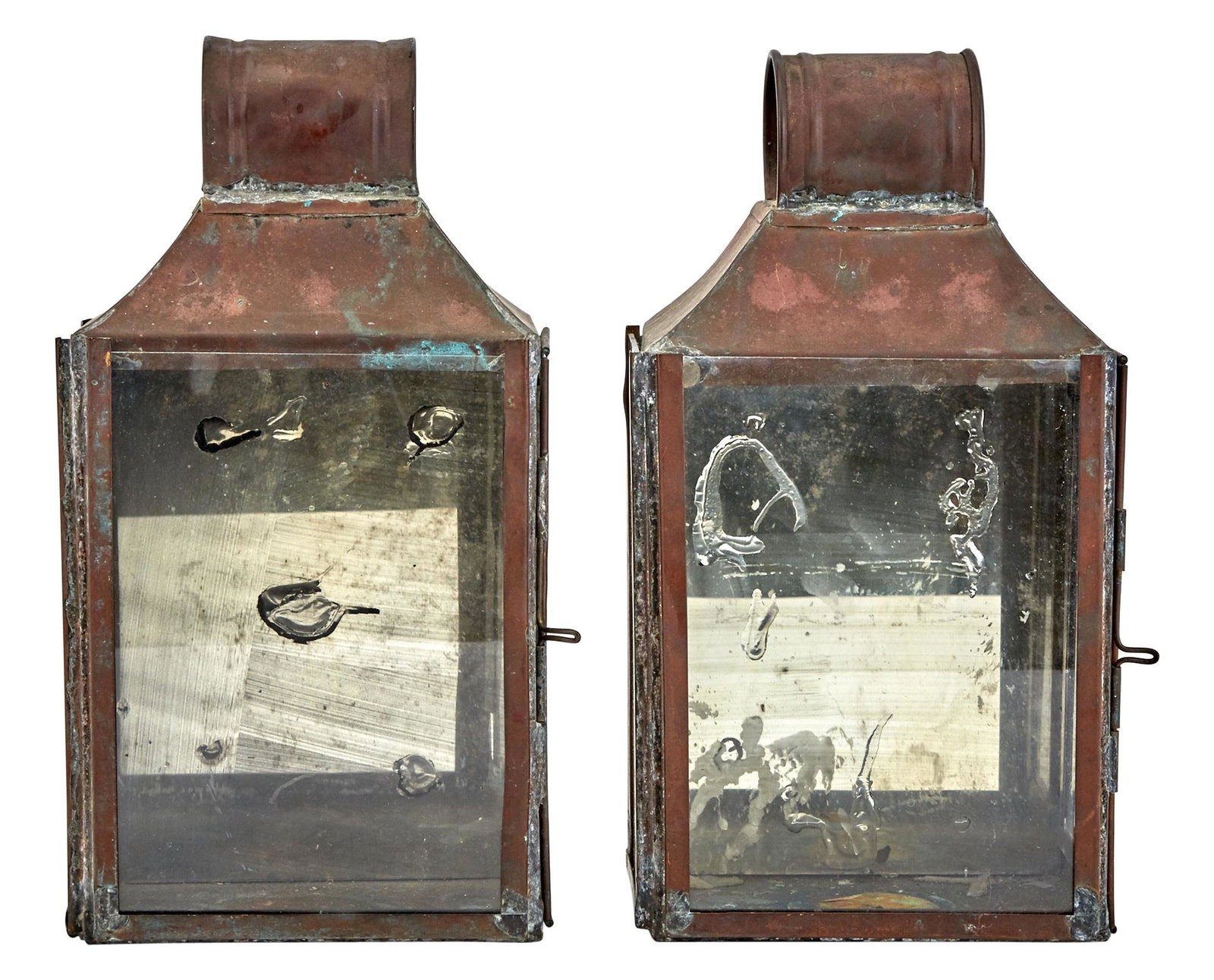 Pair of Patinated Copper Lanterns (1 of 5)