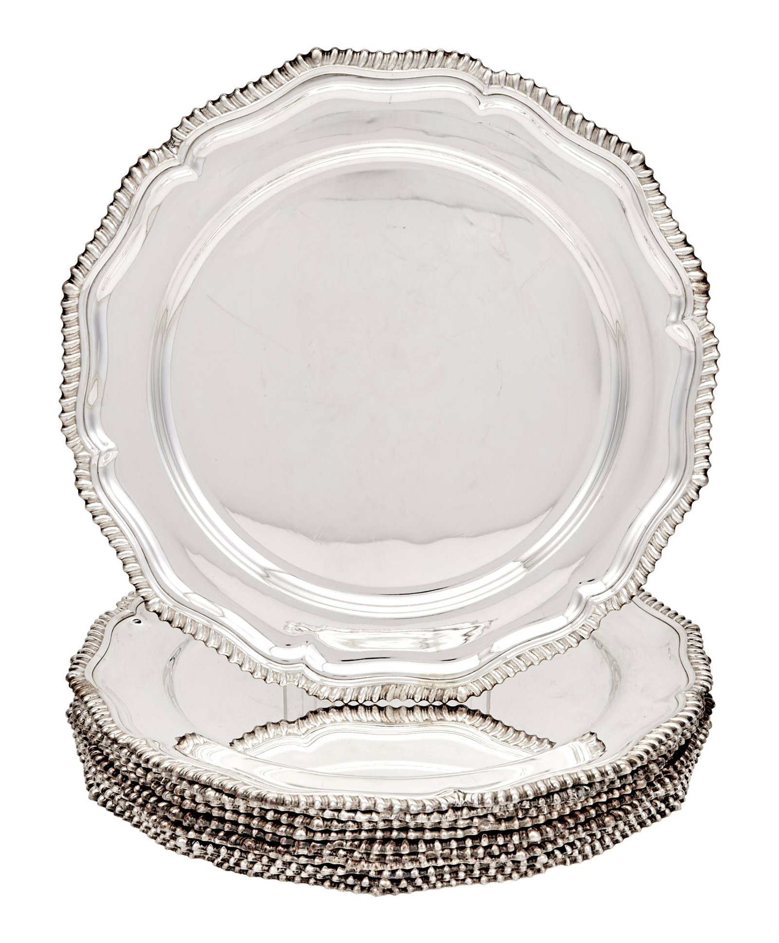 Set of Twelve George III Style Silver Plated Chargers (1 of 4)