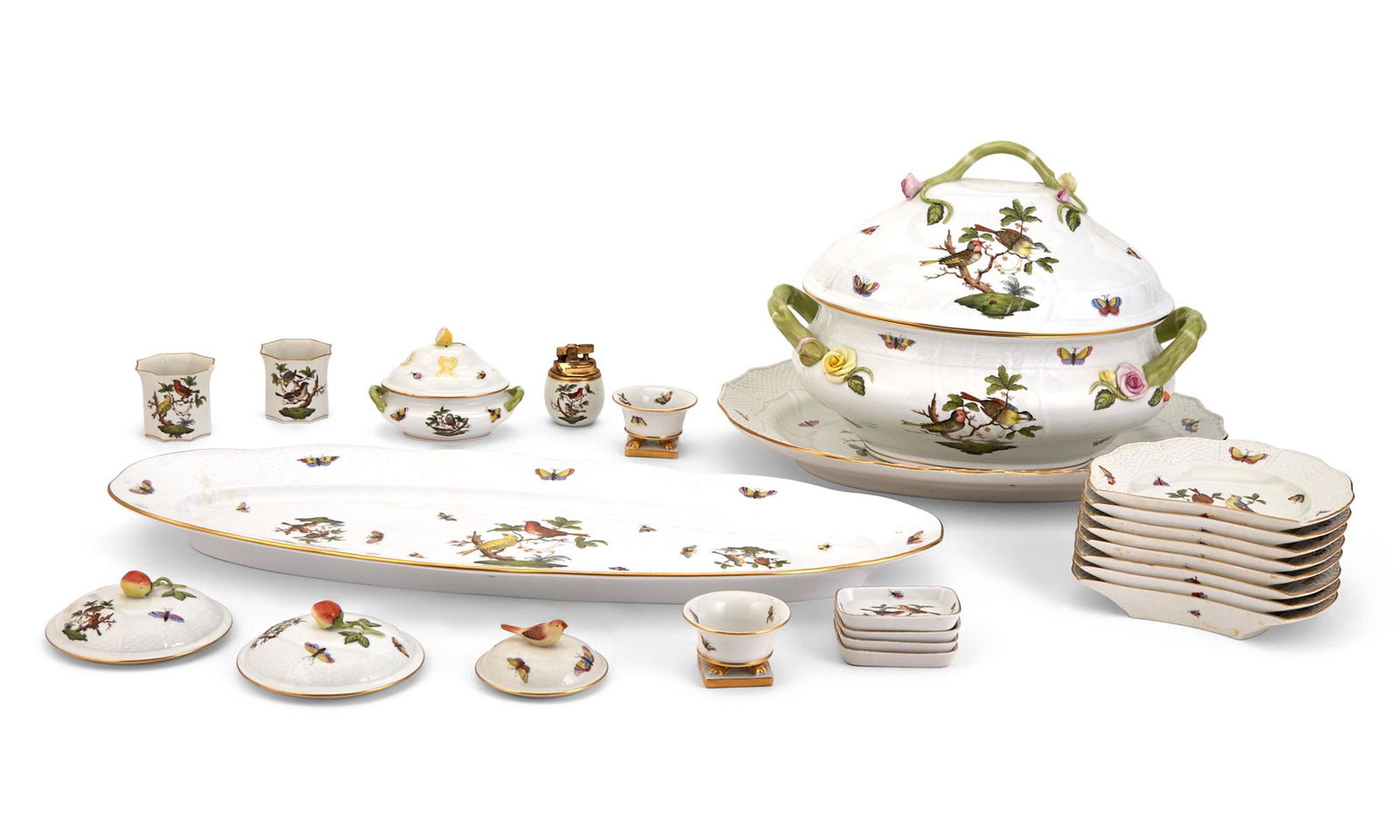 Herend Porcelain Rothschild Bird Pattern Partial Dinner Service (1 of 8)