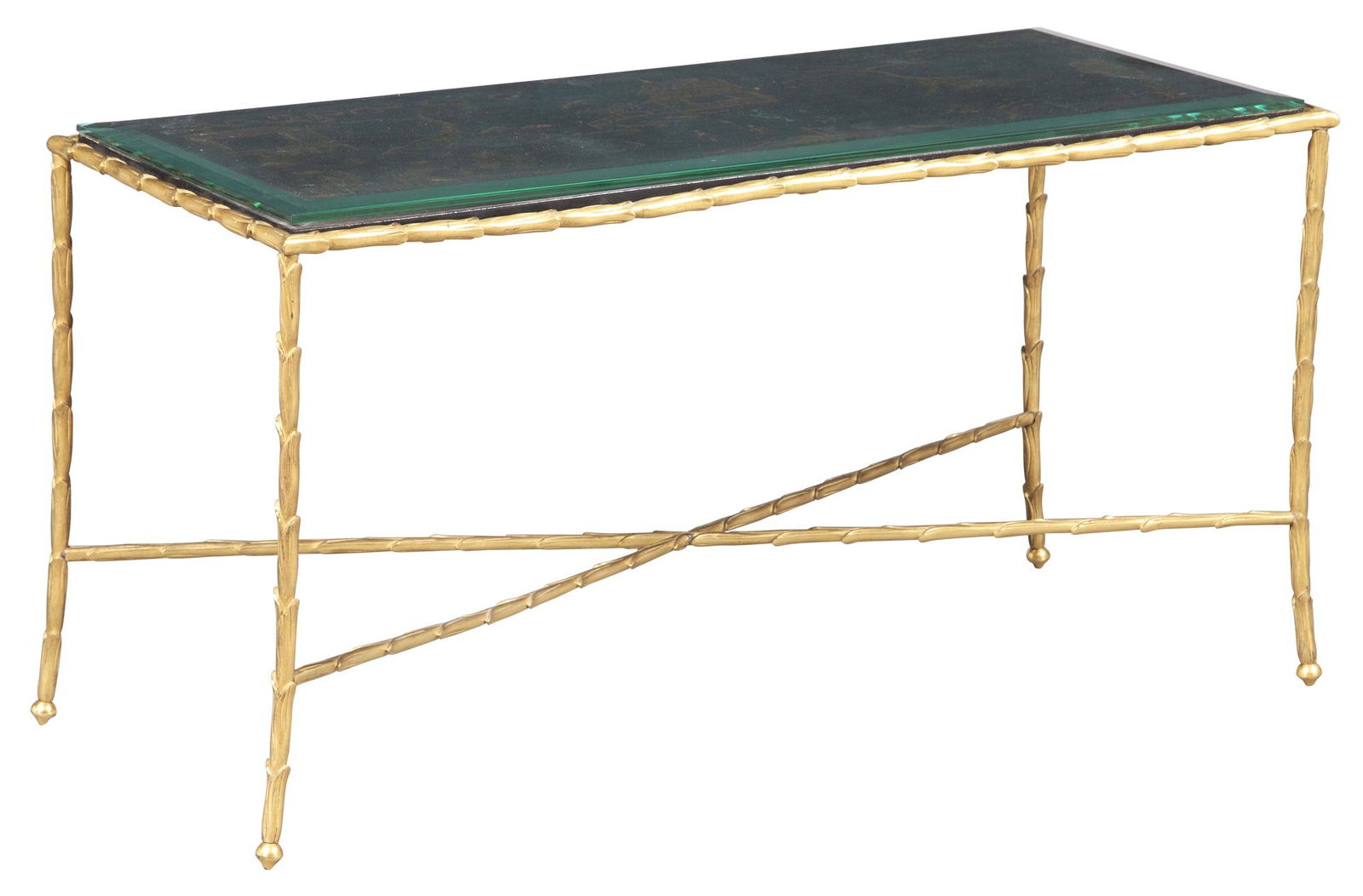 Maison Jansen Style Black Japanned Lacquer and Gilt Metal Low Table (1 of 6)