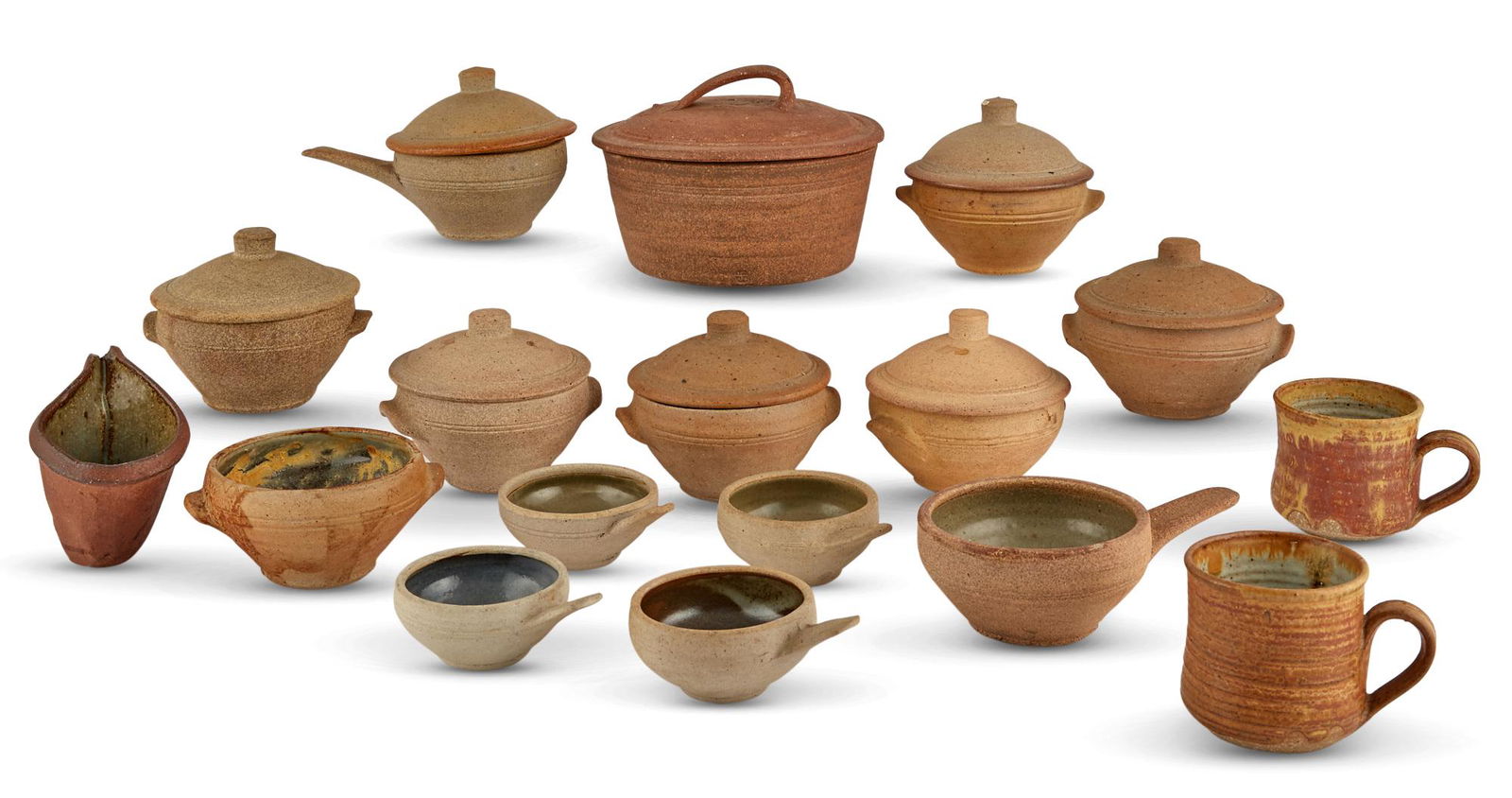 Group of Bernard Leach Stoneware Tableware; Together with a Set of Four Karen Karnes Glazed (1 of 7)