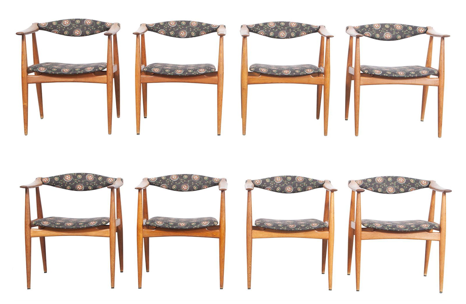 Set of Eight Hans Wegner Upholstered Oak Model  CH34   Dining Armchairs (1 of 9)
